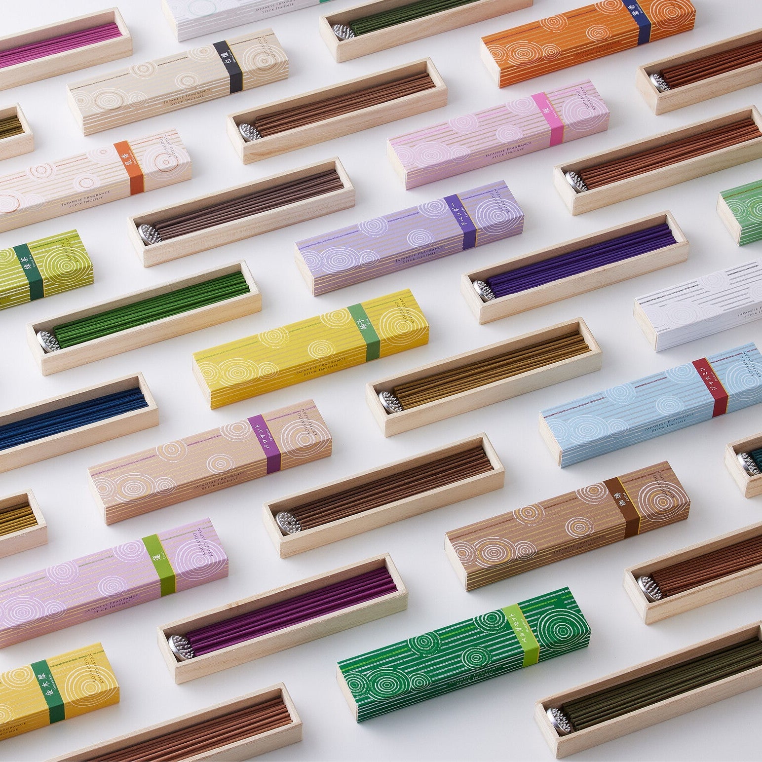 Hyakuranko Incense Stick in elegant wooden box with vibrant packaging, ideal for home fragrance and decor use.