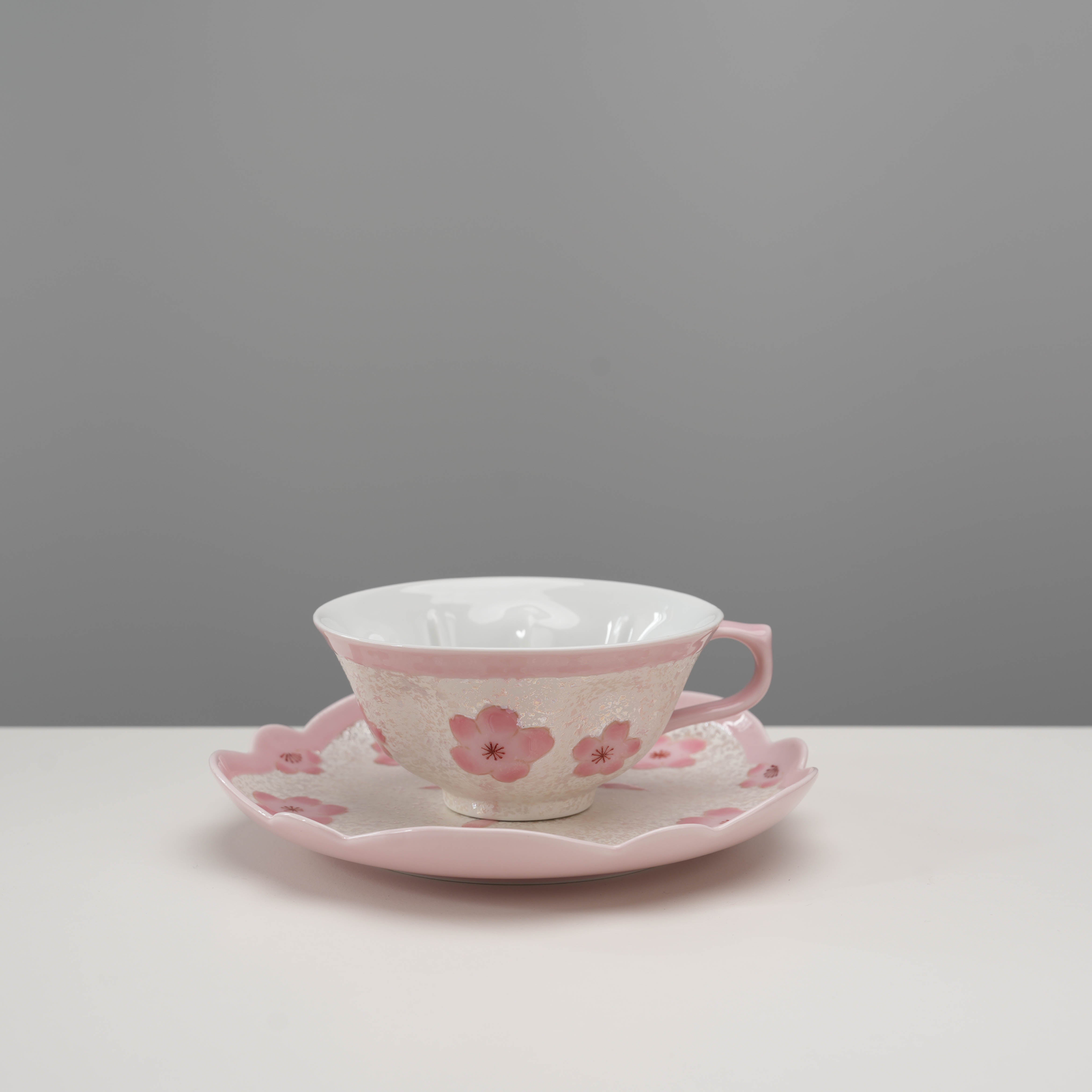 Arita Ware Pink Cherry Blossom Coffee Cup and Saucer