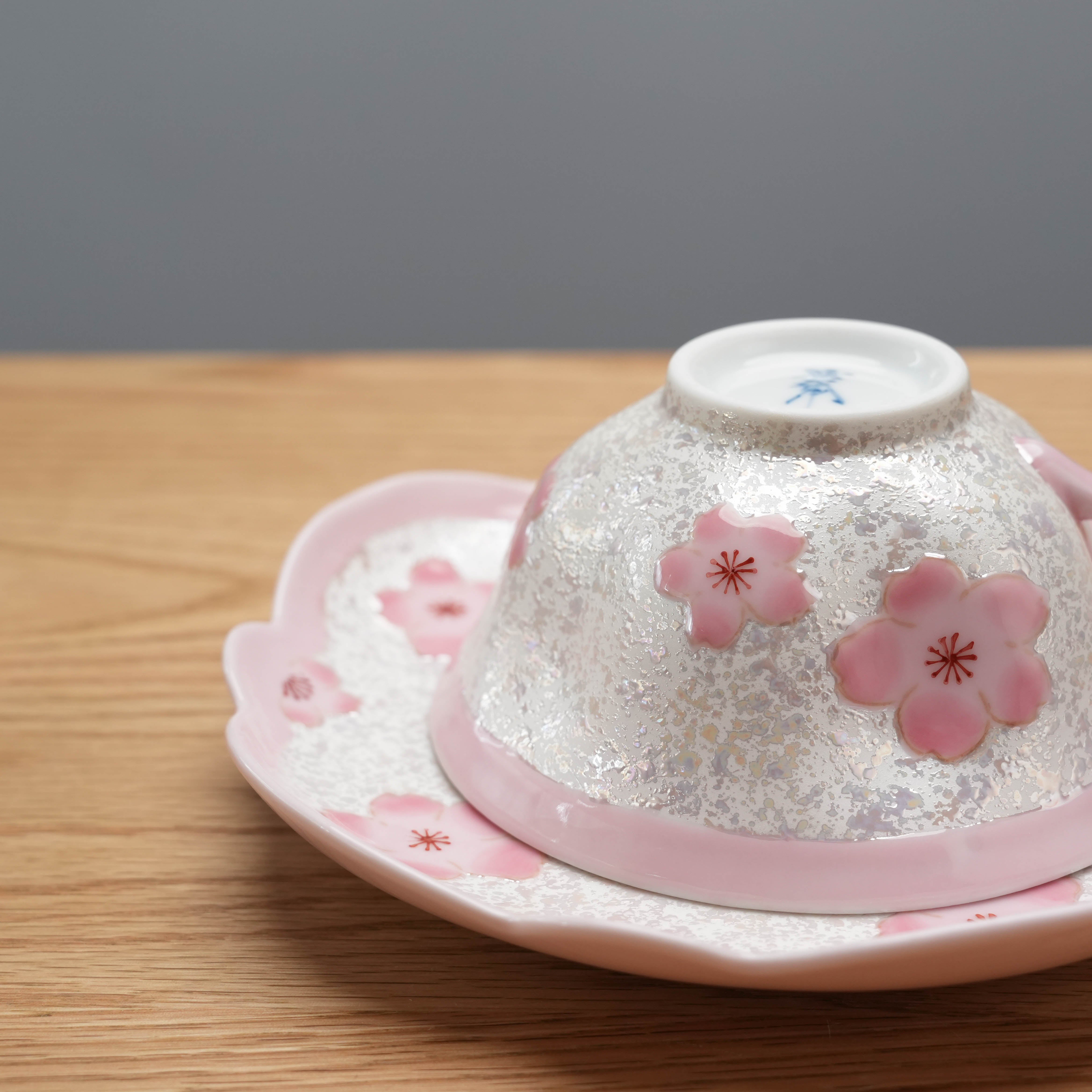 Arita Ware Pink Cherry Blossom Coffee Cup and Saucer