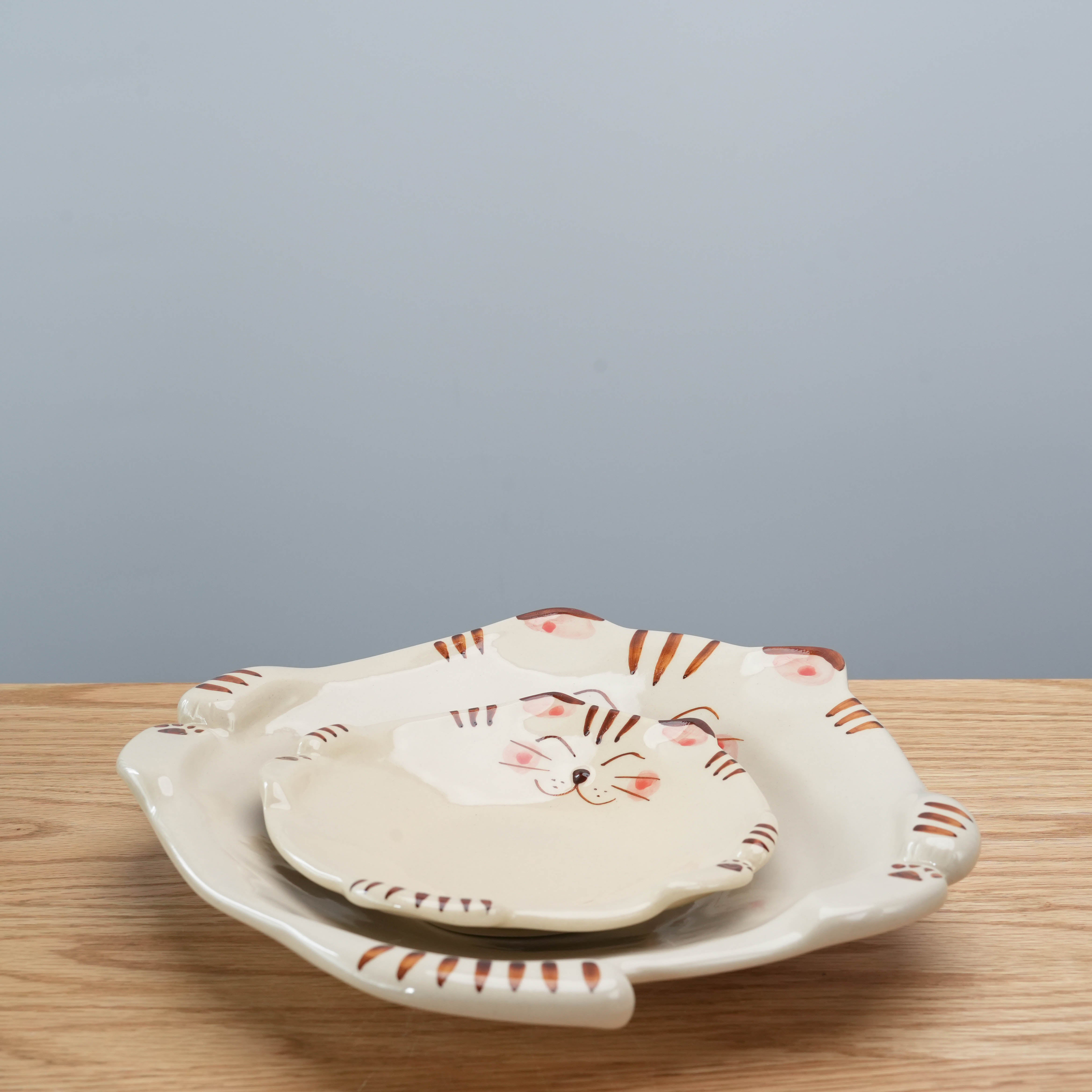 Hasami Ware Lucky Cat Plate - Tiger