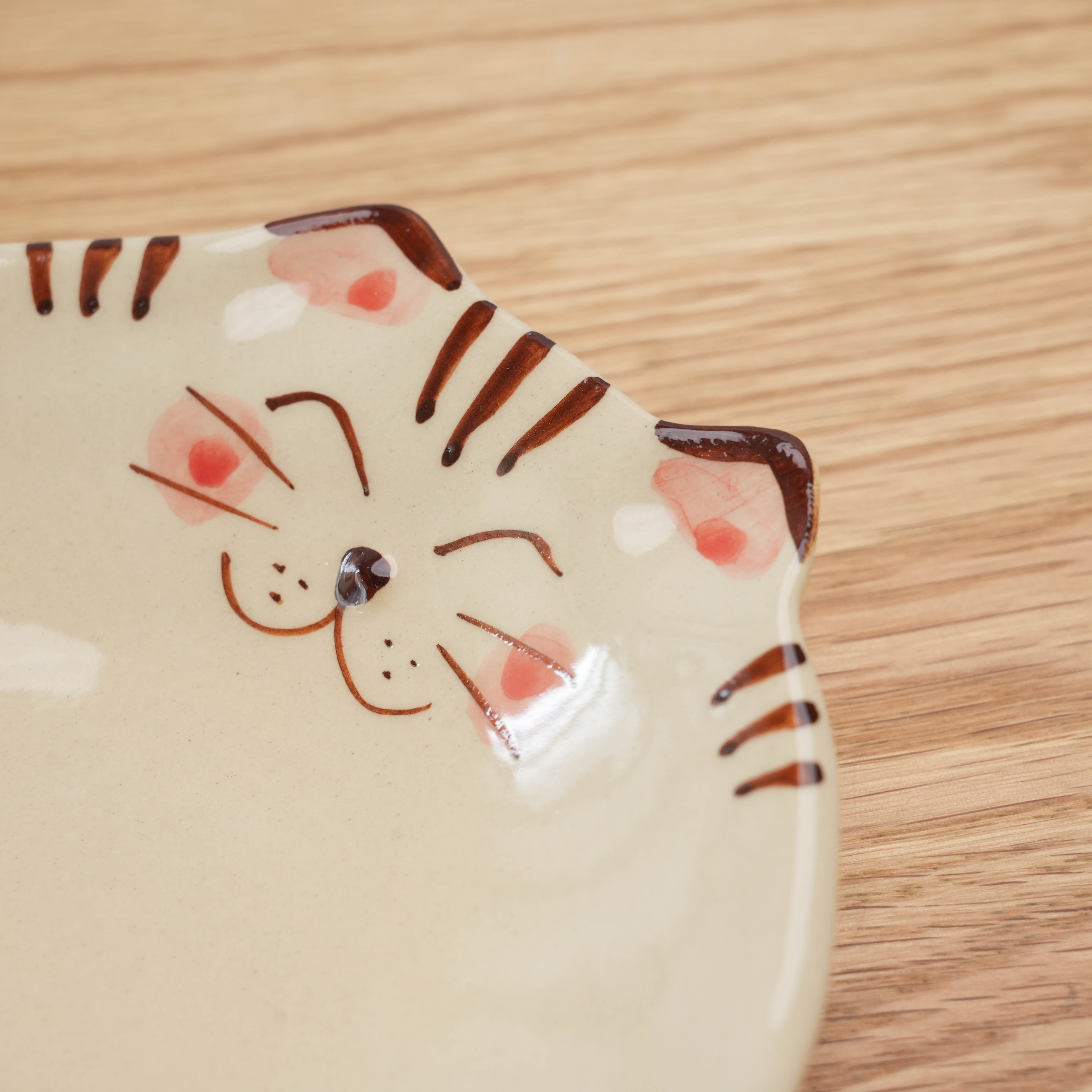 Hasami Ware Lucky Cat Plate - Tiger