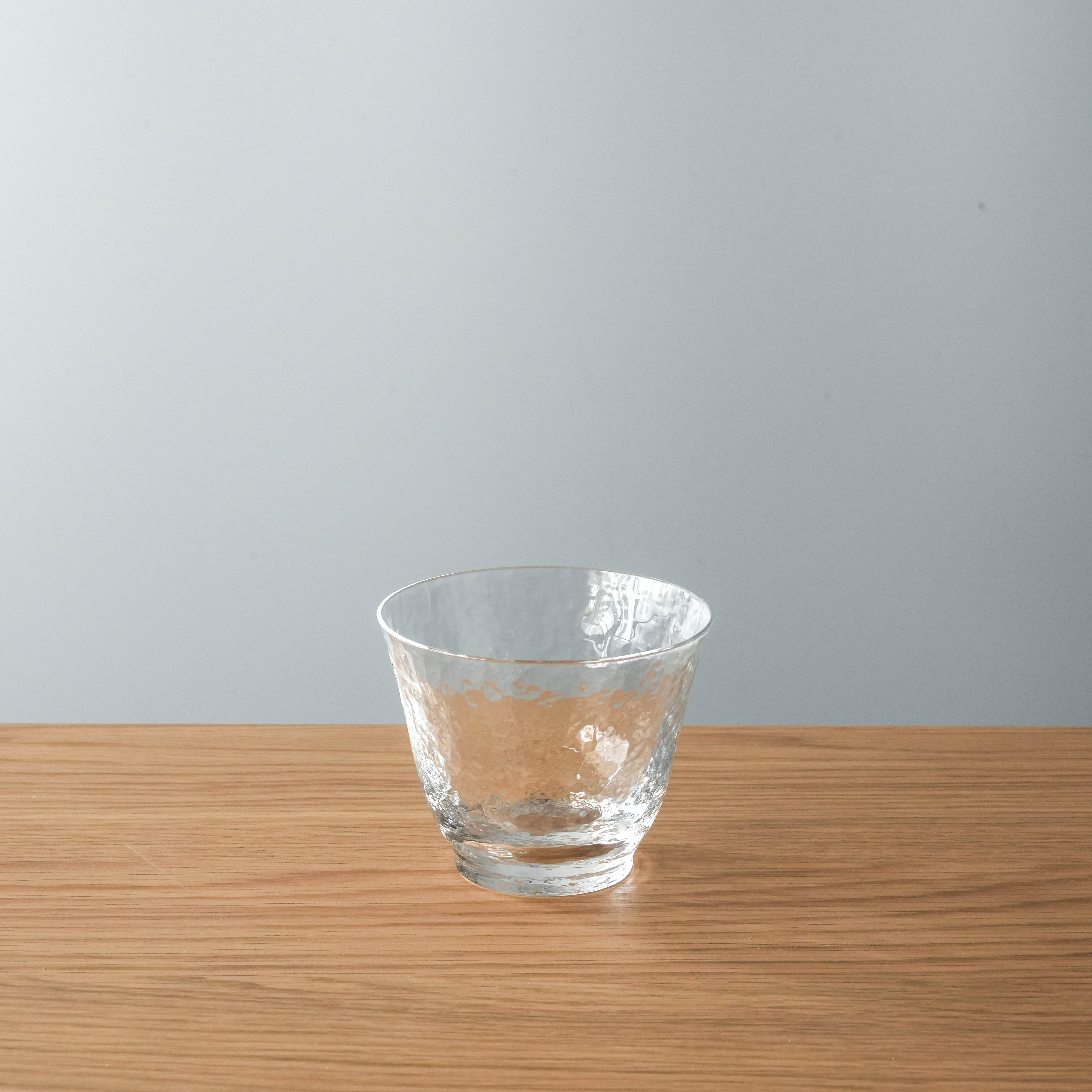 Toyo-Sasaki Crystal Glass - Japanese Crystal cold tea glass with hammered texture, handmade and durable for elegant table settings.