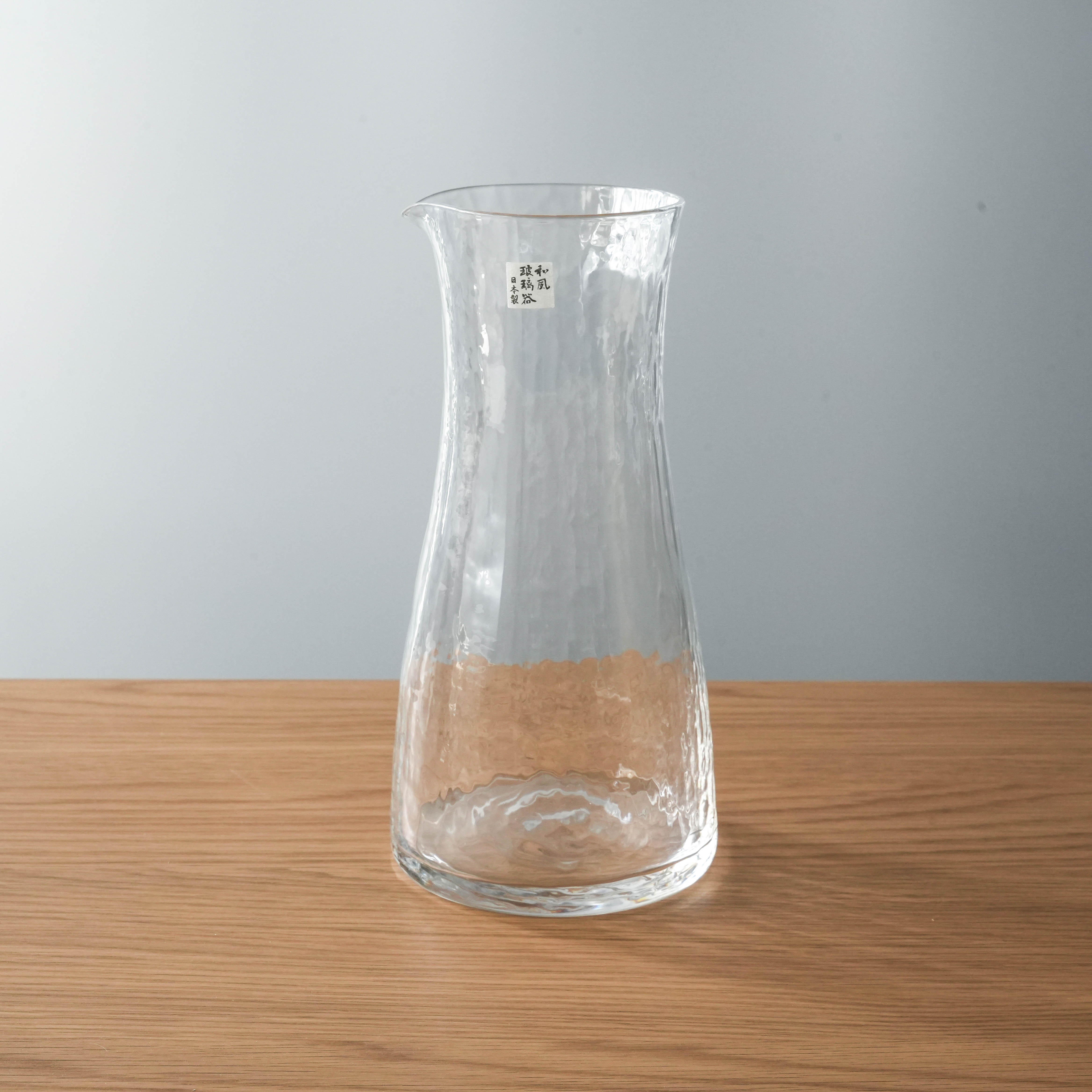 Toyo-Sasaki Carafe - Japan Glass Carafe | 800ml, Handmade. Handcrafted clear crystal carafe with a flared spout, perfect for stylish table presentation.