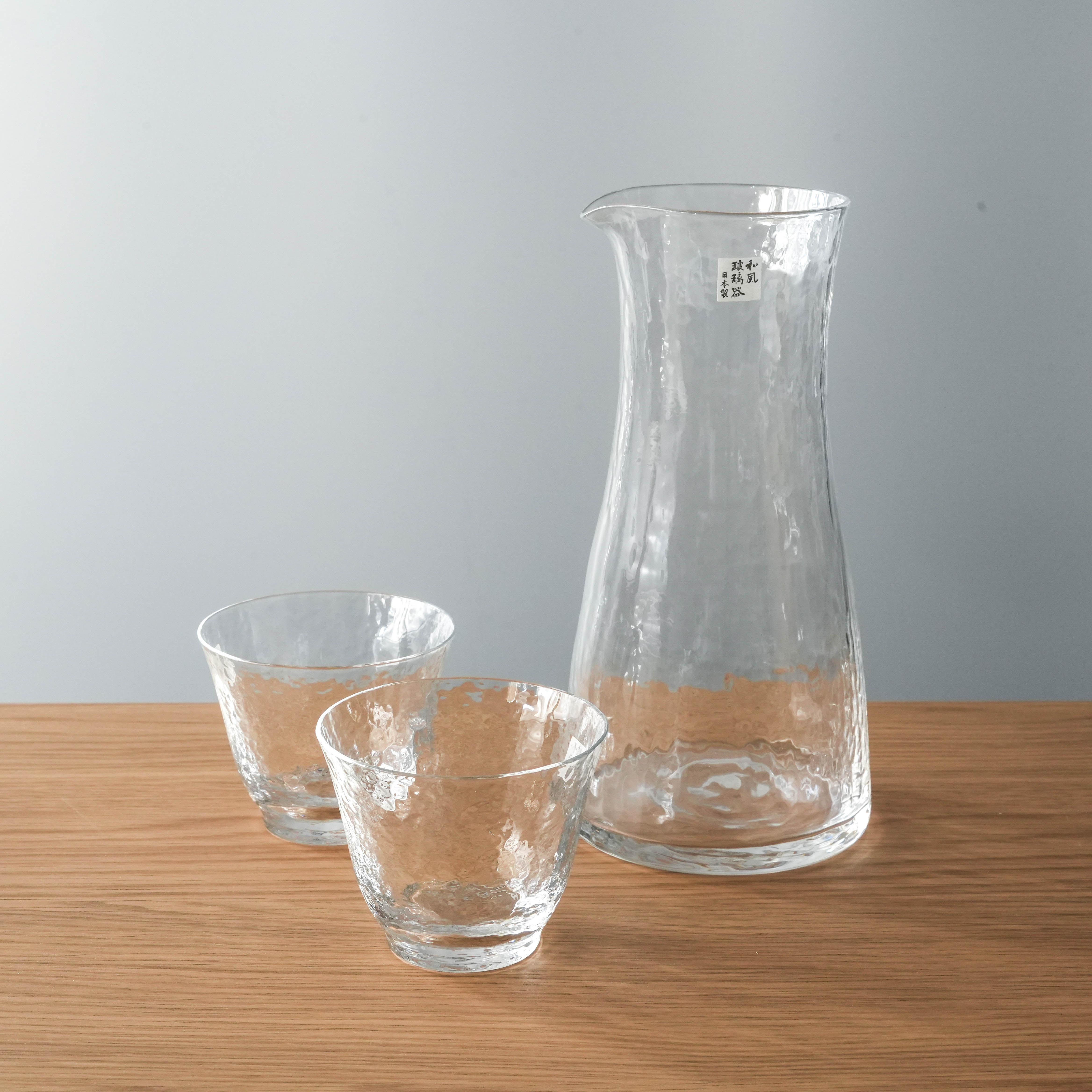 Toyo-Sasaki Carafe - Japan Glass Carafe | 800ml, Handmade. Matching crystal carafe and glasses set, ideal for elegant beverage service in modern dining.