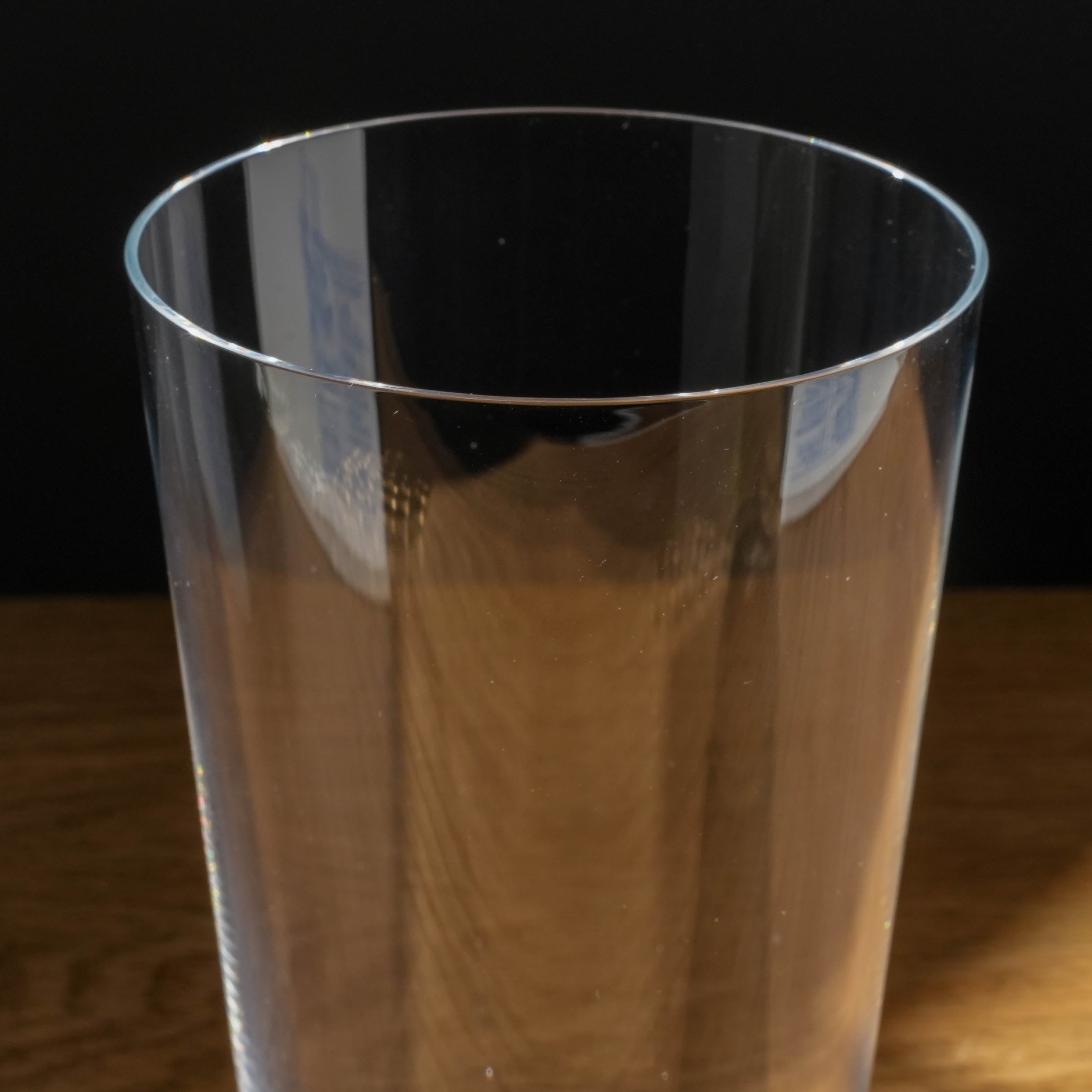 Close-up of Toyo-Sasaki Tall Glass Set | Durable, Scratch-Resistant, Made in Japan showing ultra-clear rim and smooth finish.