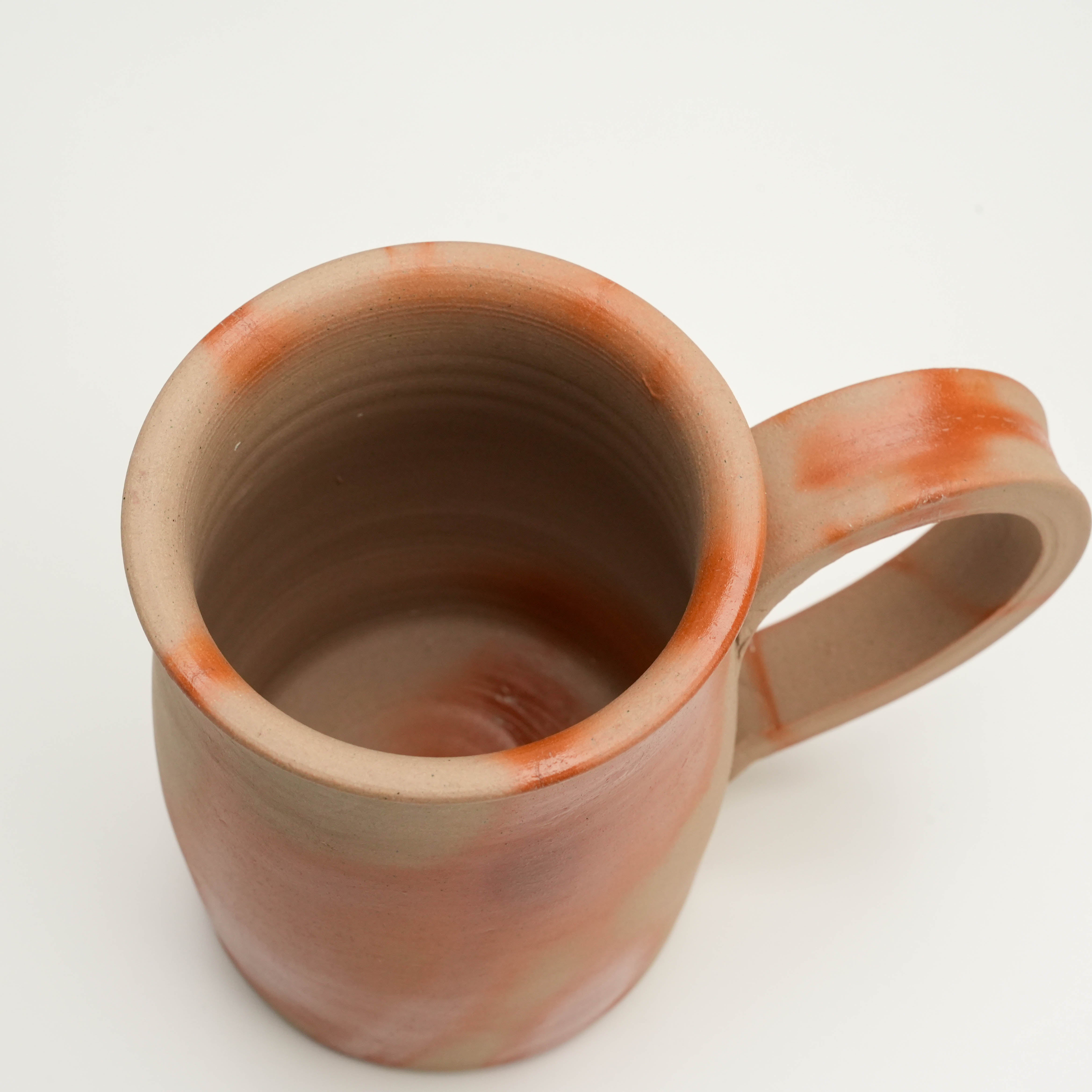 Top view of Bizen Ware Kiln Beer Mug showing smooth interior and organic glaze patterns, crafted for everyday use and collector appeal.