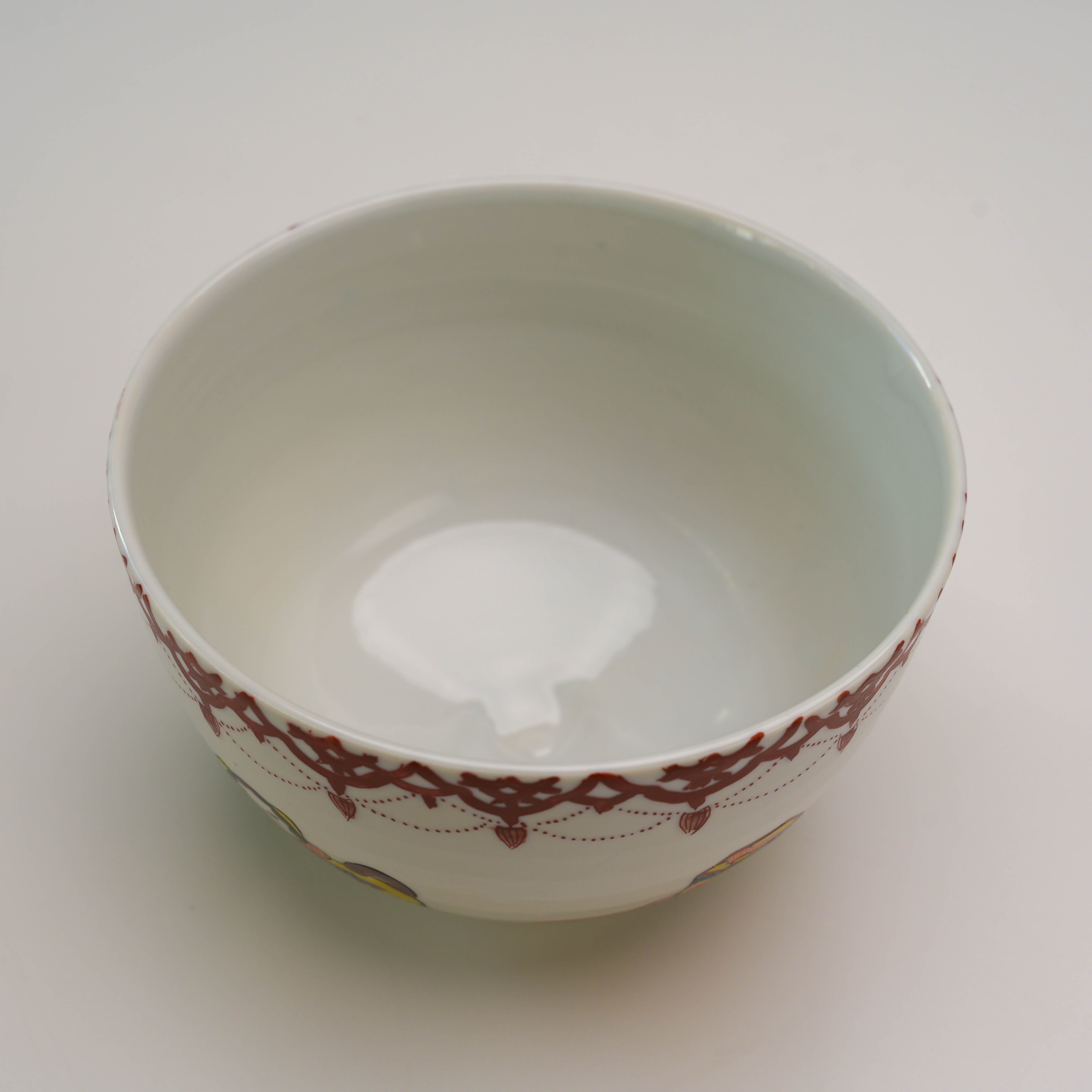 Kutani Ware Japanese Folk Toys Matcha Bowl