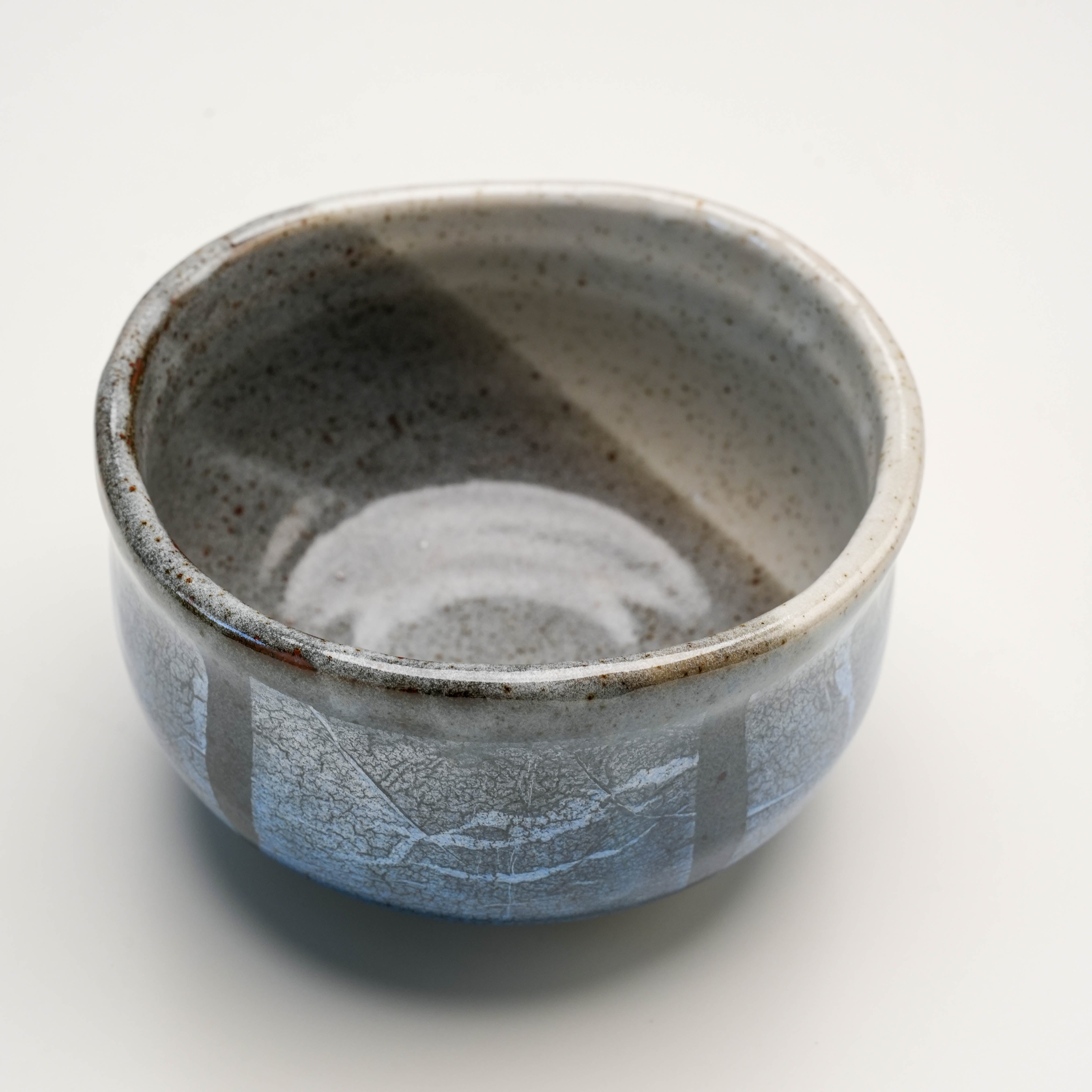 Kutani Ware Blue Silver Matcha Bowl
