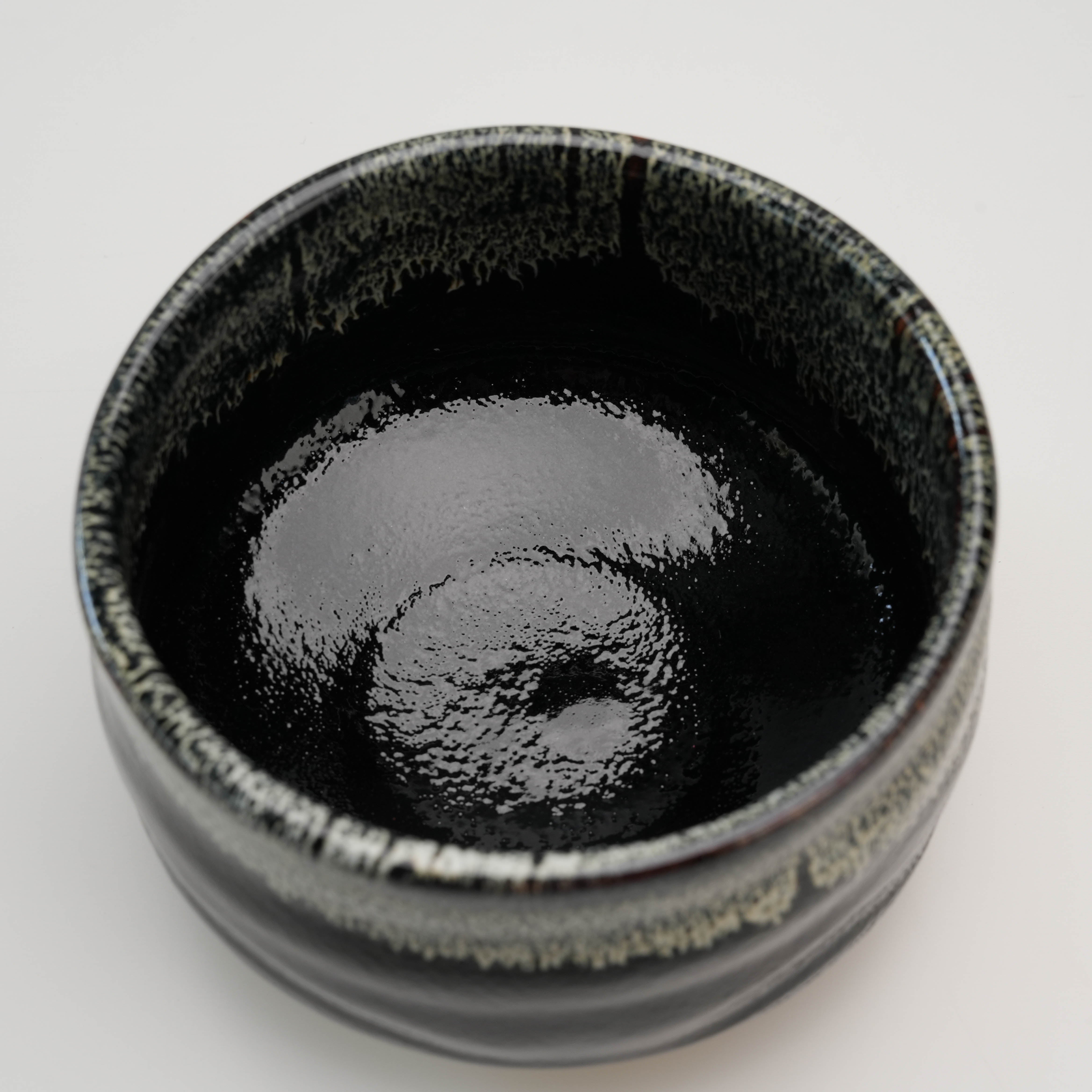 Mino Ware Gold Brown Tenmoku Matcha Bowl