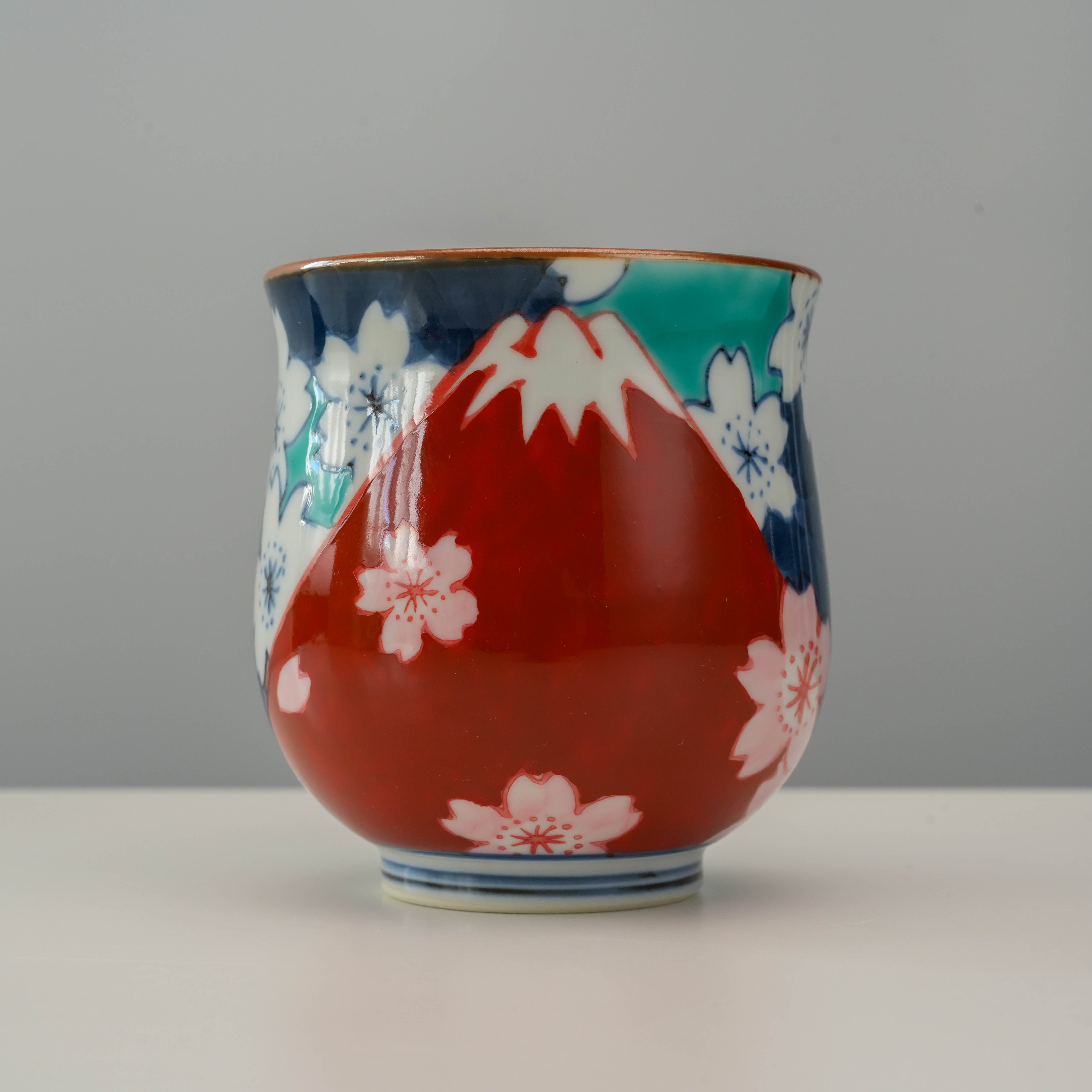 Arita Ware Fuji Mt & Sakura Tea Cup