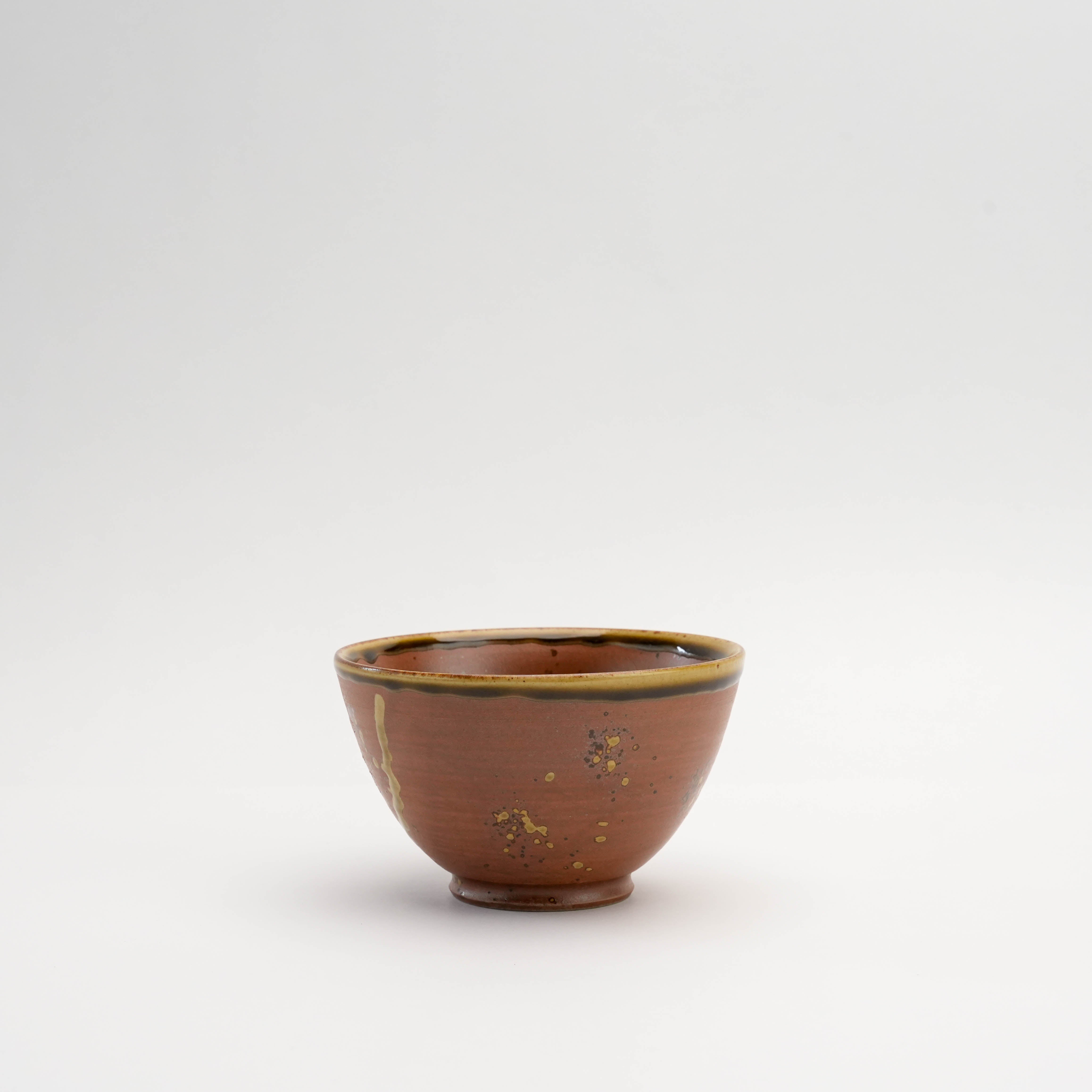 Side view of Arita Ware Fukukasu brown rice bowl, featuring earthy tones and speckled glaze ideal for artisanal tableware collections.