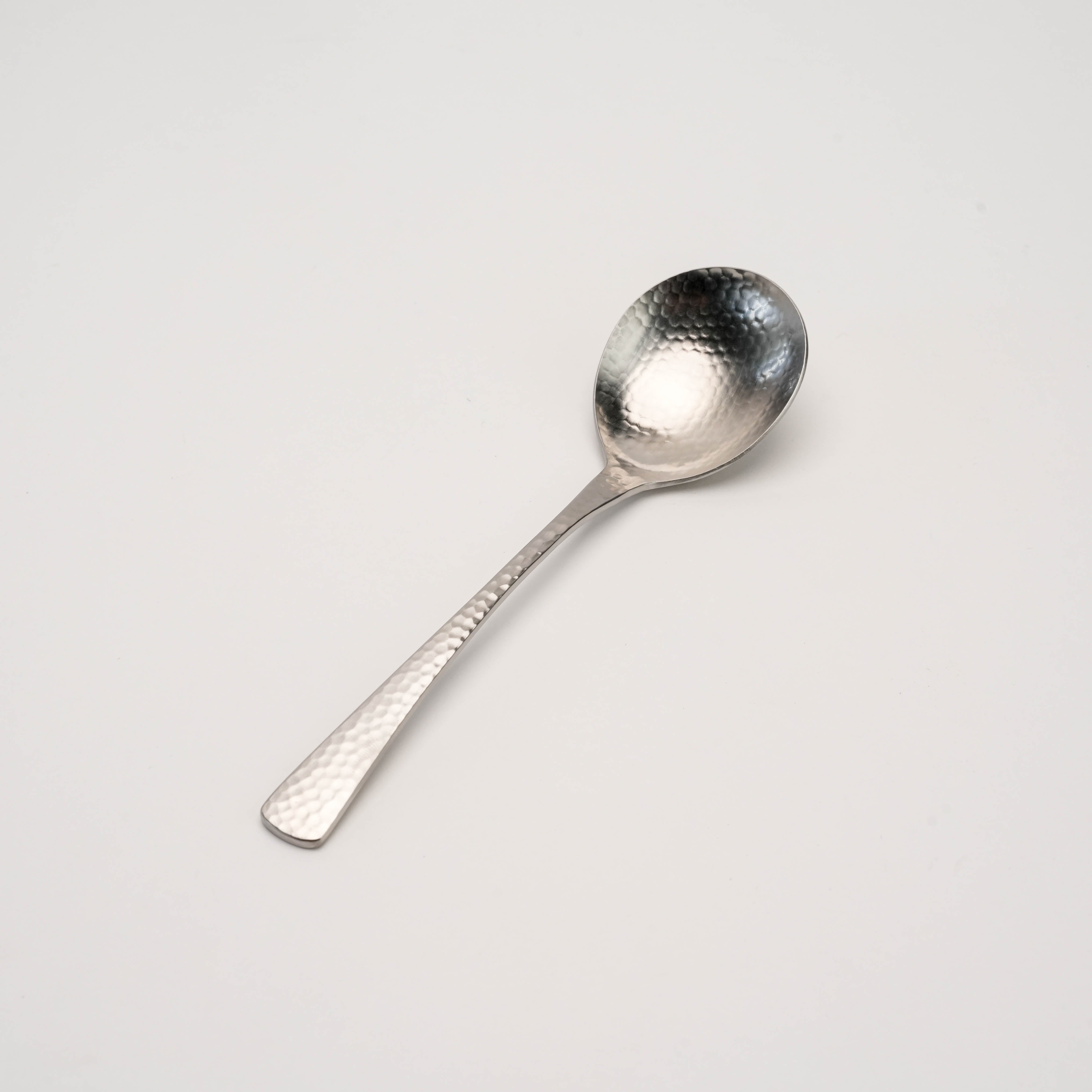 Nagomi Wafu Spoon - Hammered Soup Spoon with a traditional Japanese hammered finish, ideal for elegant dining settings and artisanal flatware collections.