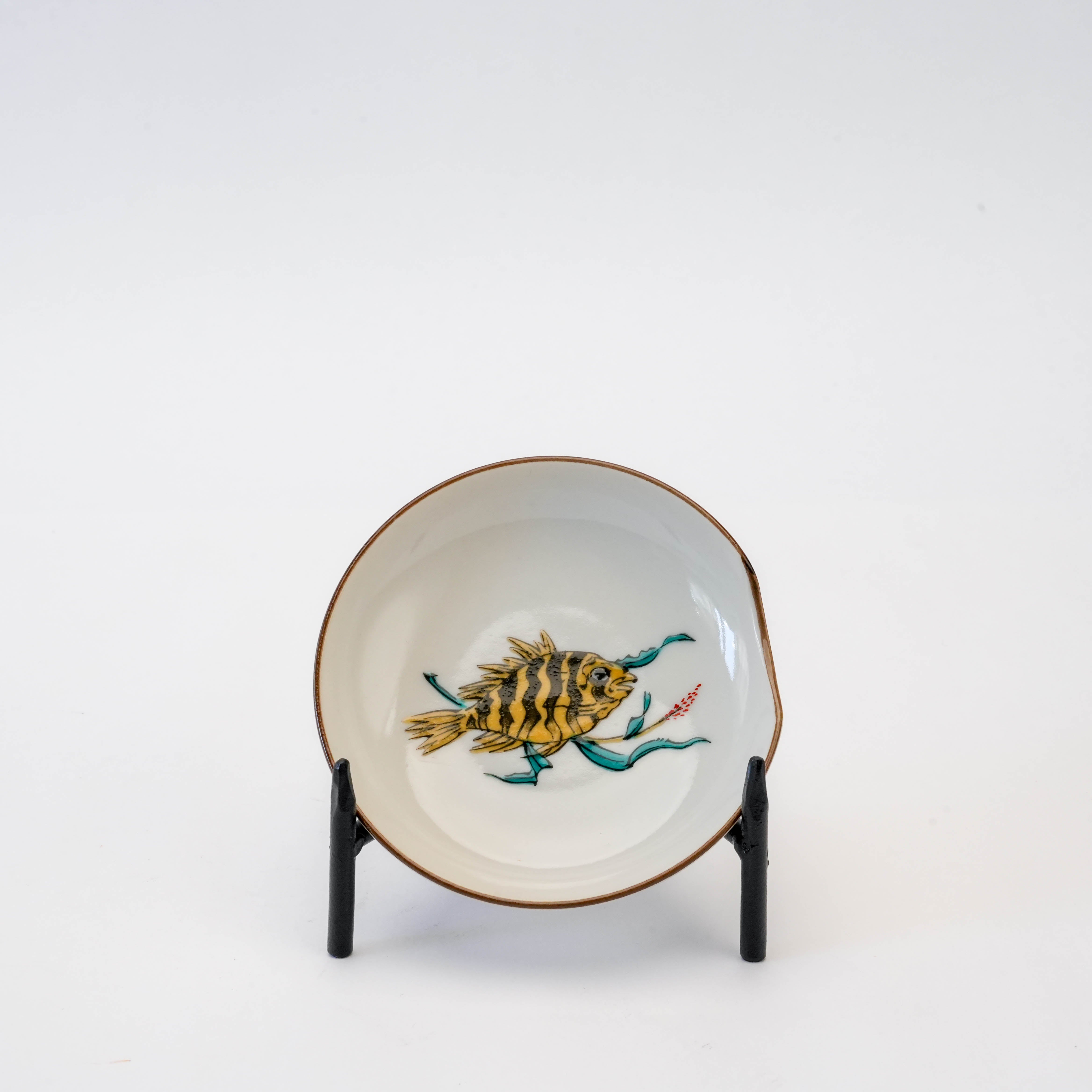 Kutani Ware Fish Motif Small Plate Set of 5