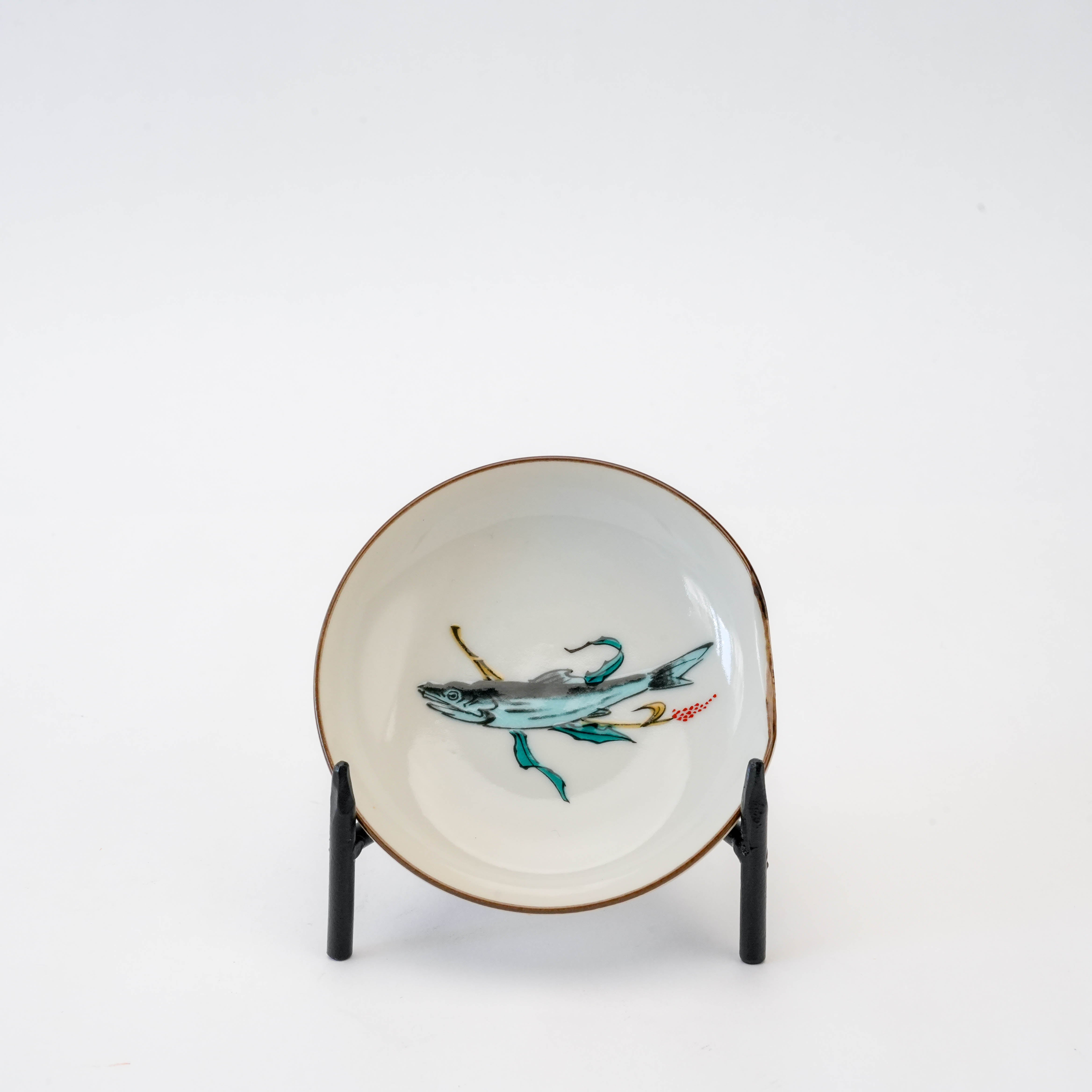 Kutani Ware Fish Motif Small Plate Set of 5