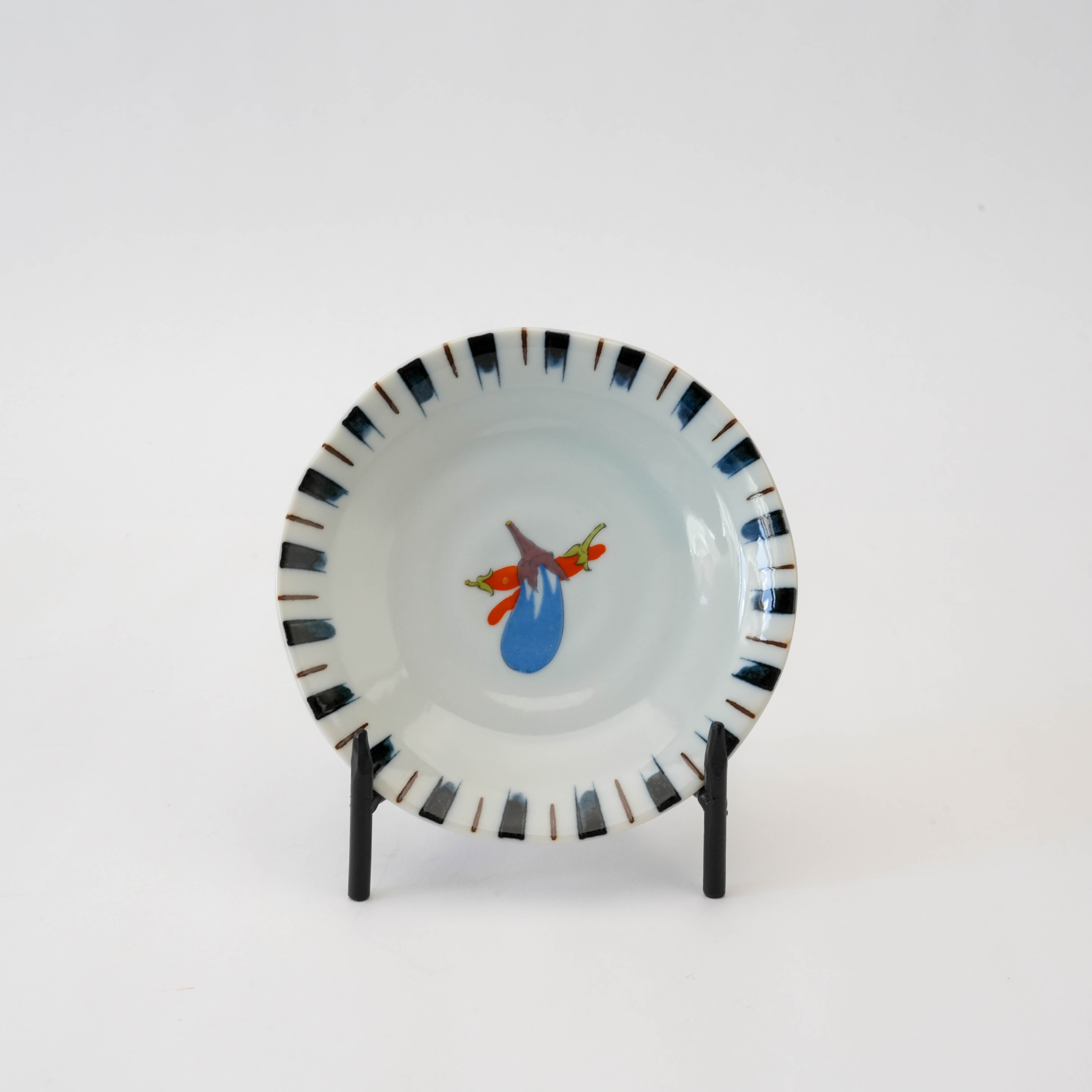 Kutani Ware Vegetable Motif Small Plate Set of 5