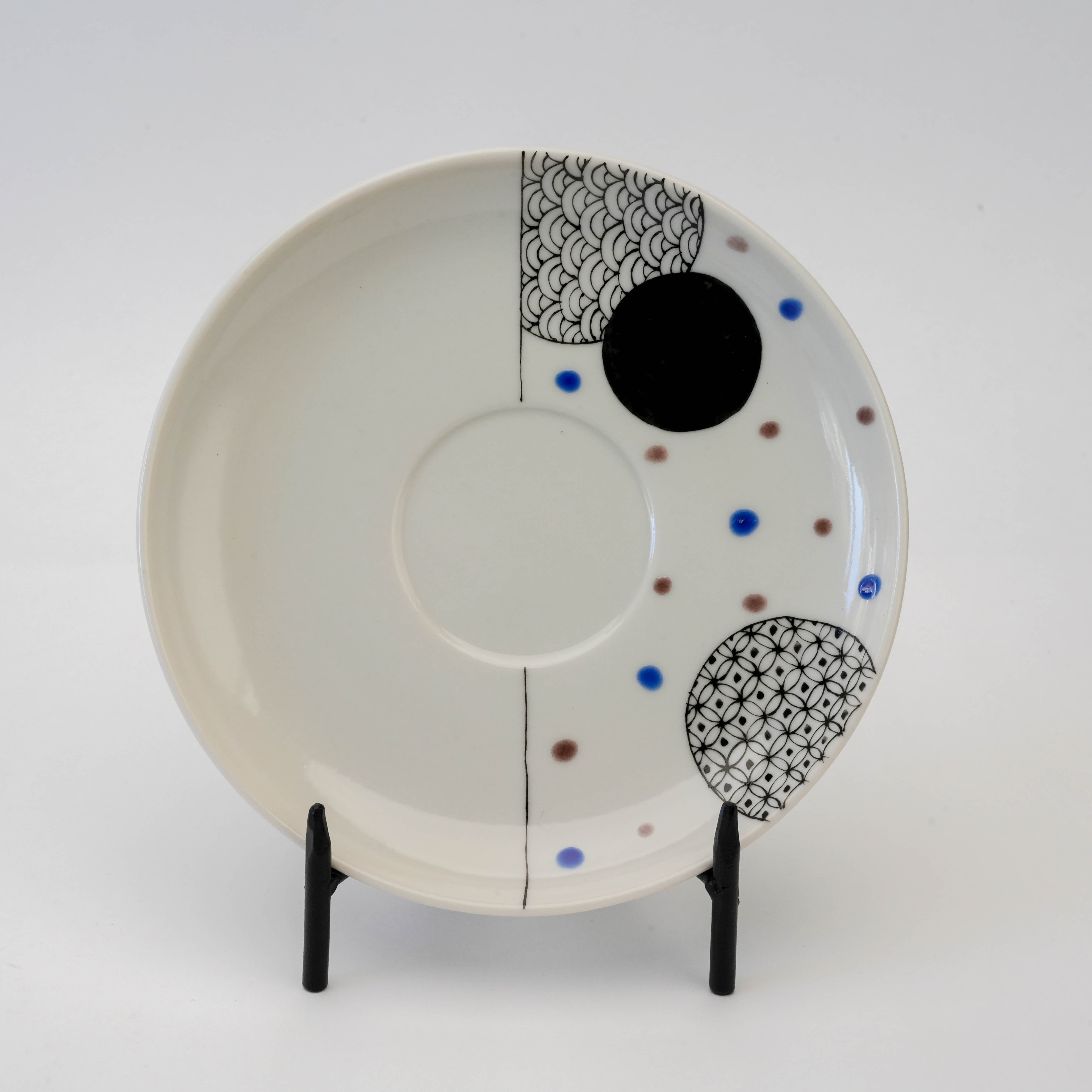 Kutani Ware Coffee Cup & Saucer Pair – Maru Komon Pattern