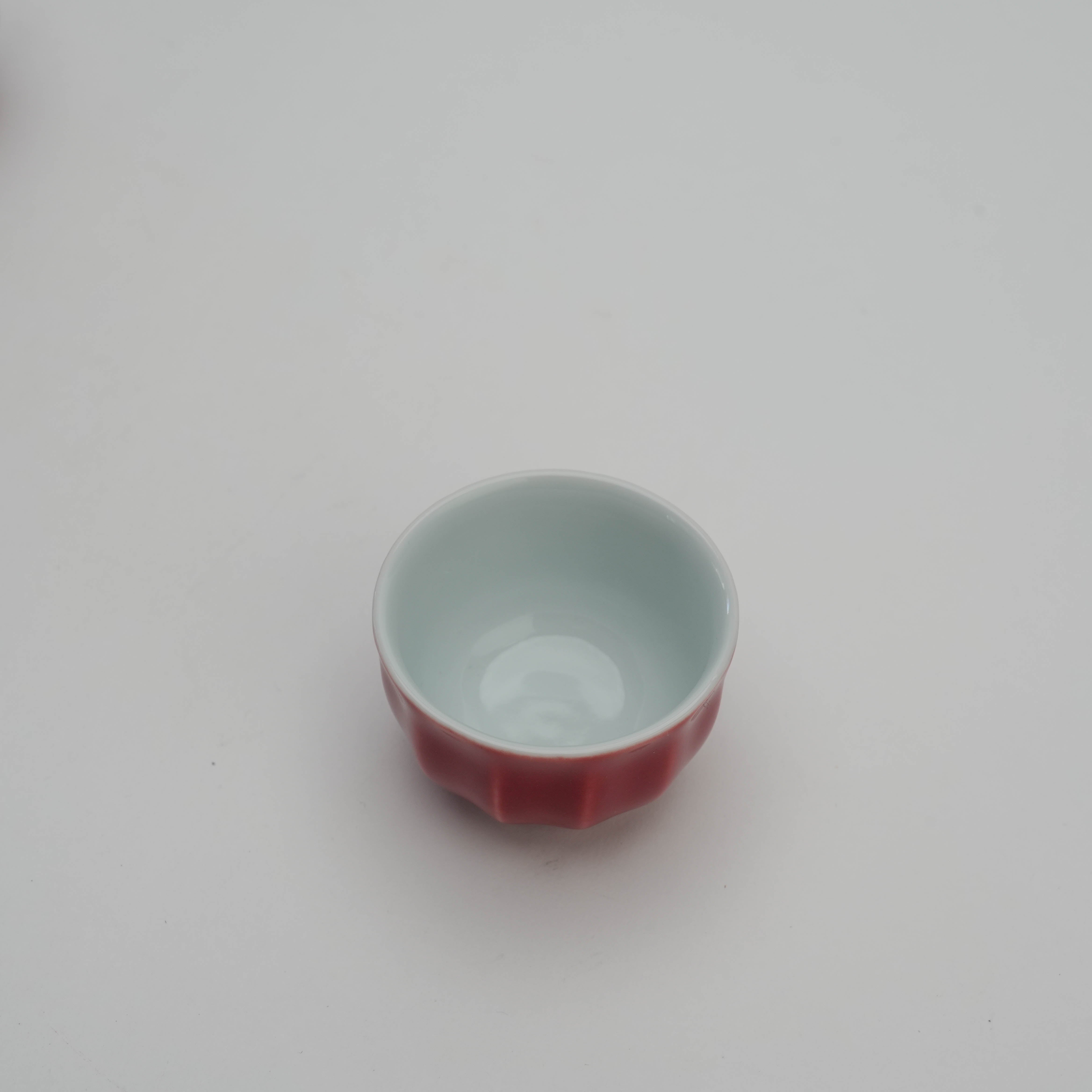 Arita Ware Red Glazed Faceted Sake Set