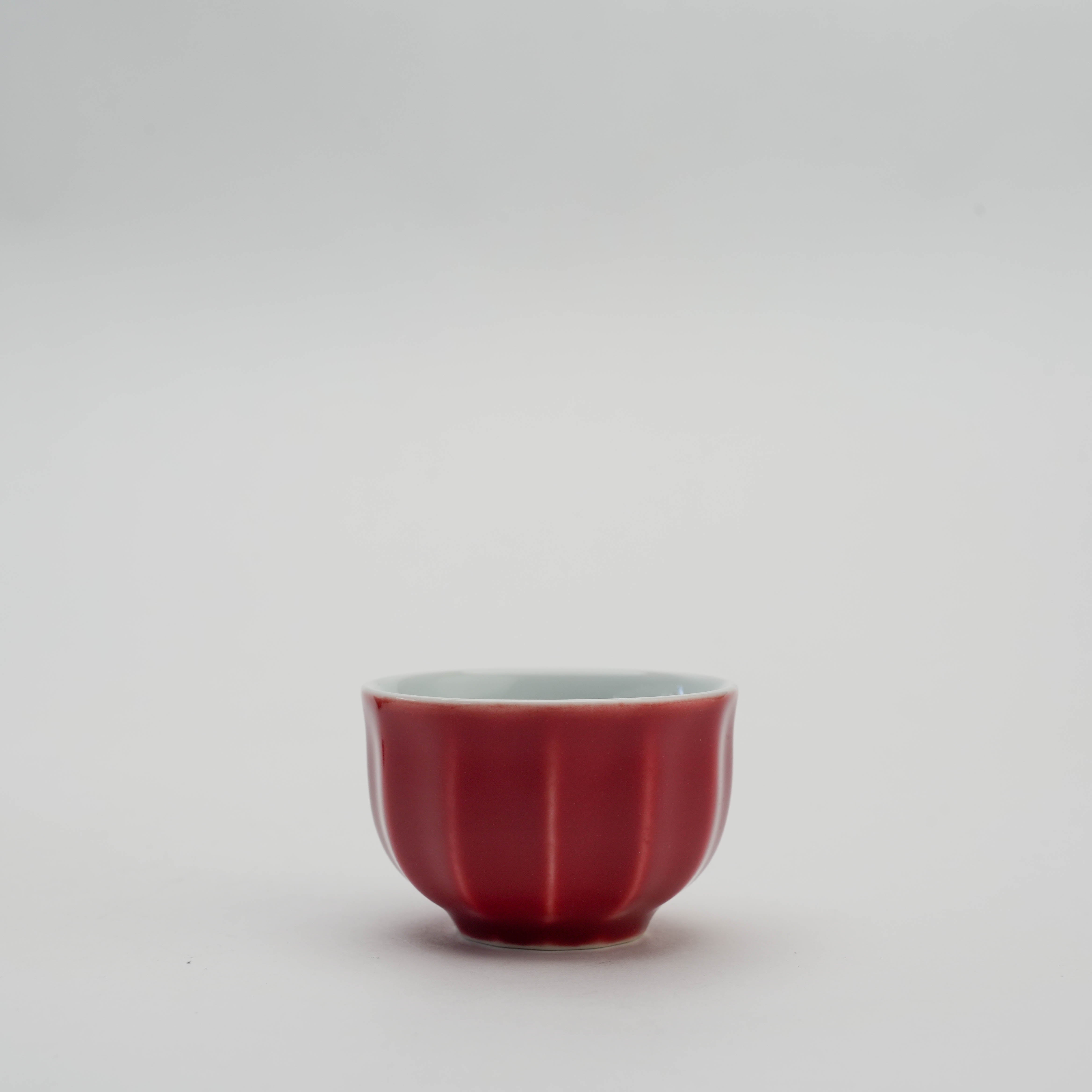 Arita Ware Red Glazed Faceted Sake Set