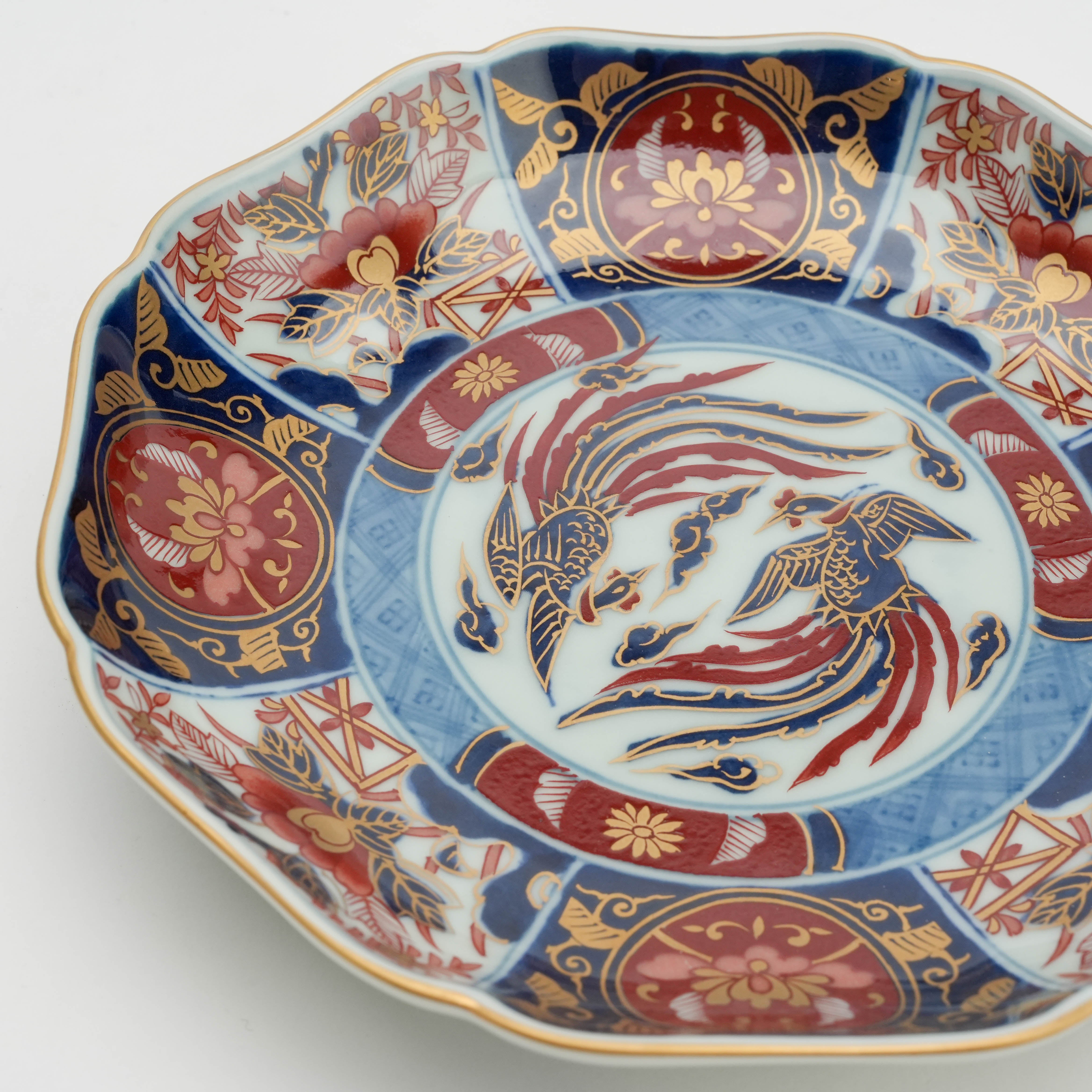 Arita Ware Imari Style Gold Peony Plate
