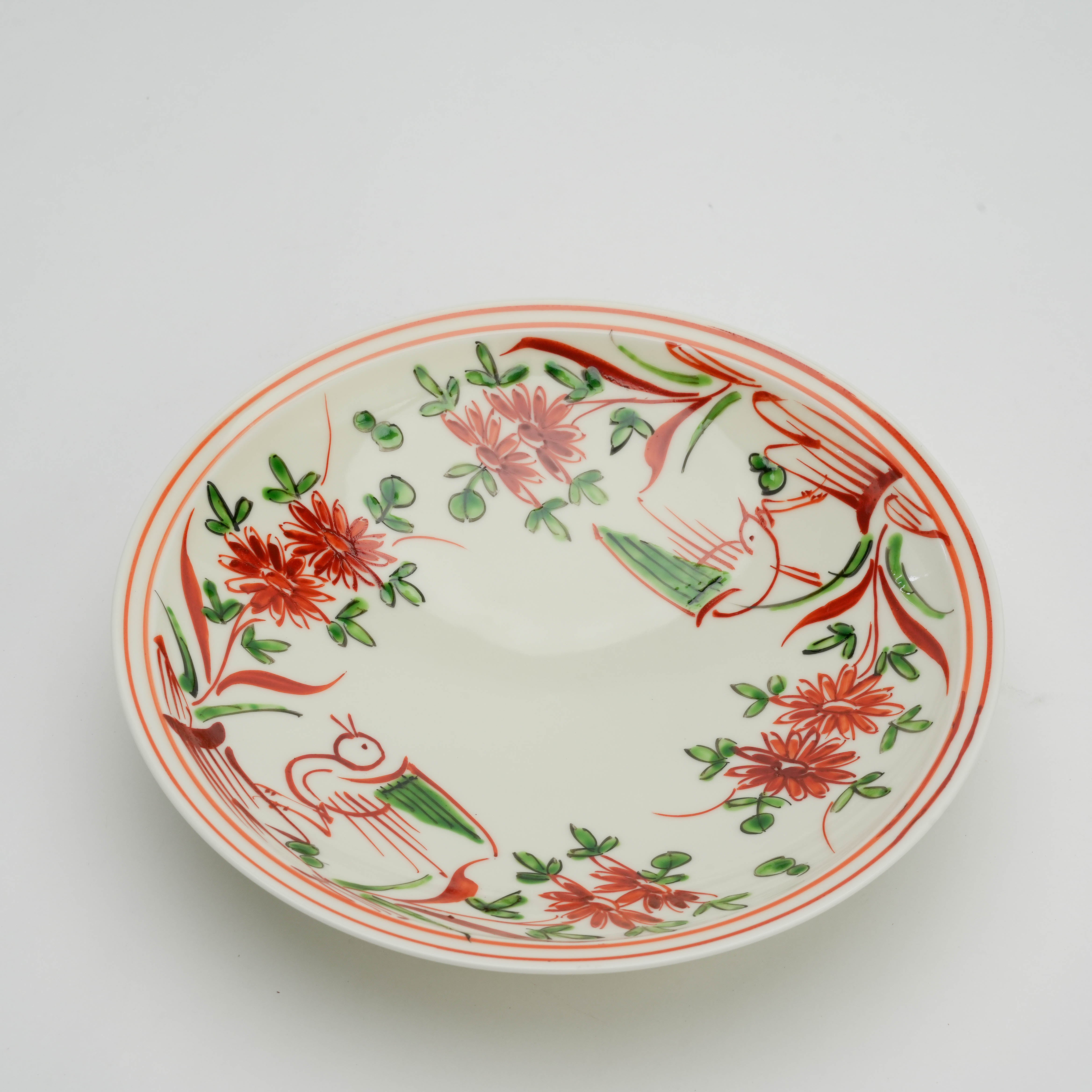 Arita Ware Kinrande Wanli Floral & Bird Deep Plate