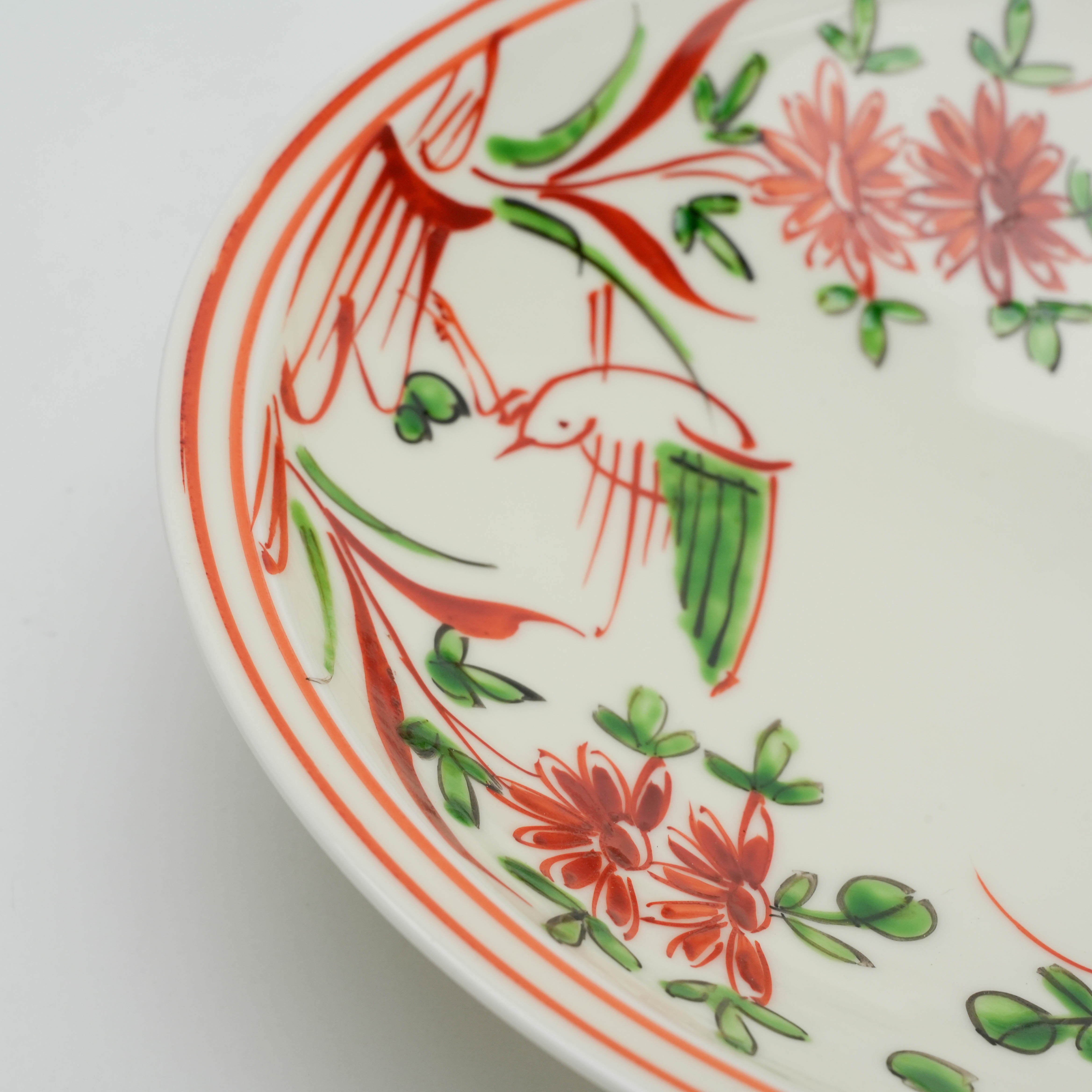 Arita Ware Kinrande Wanli Floral & Bird Deep Plate