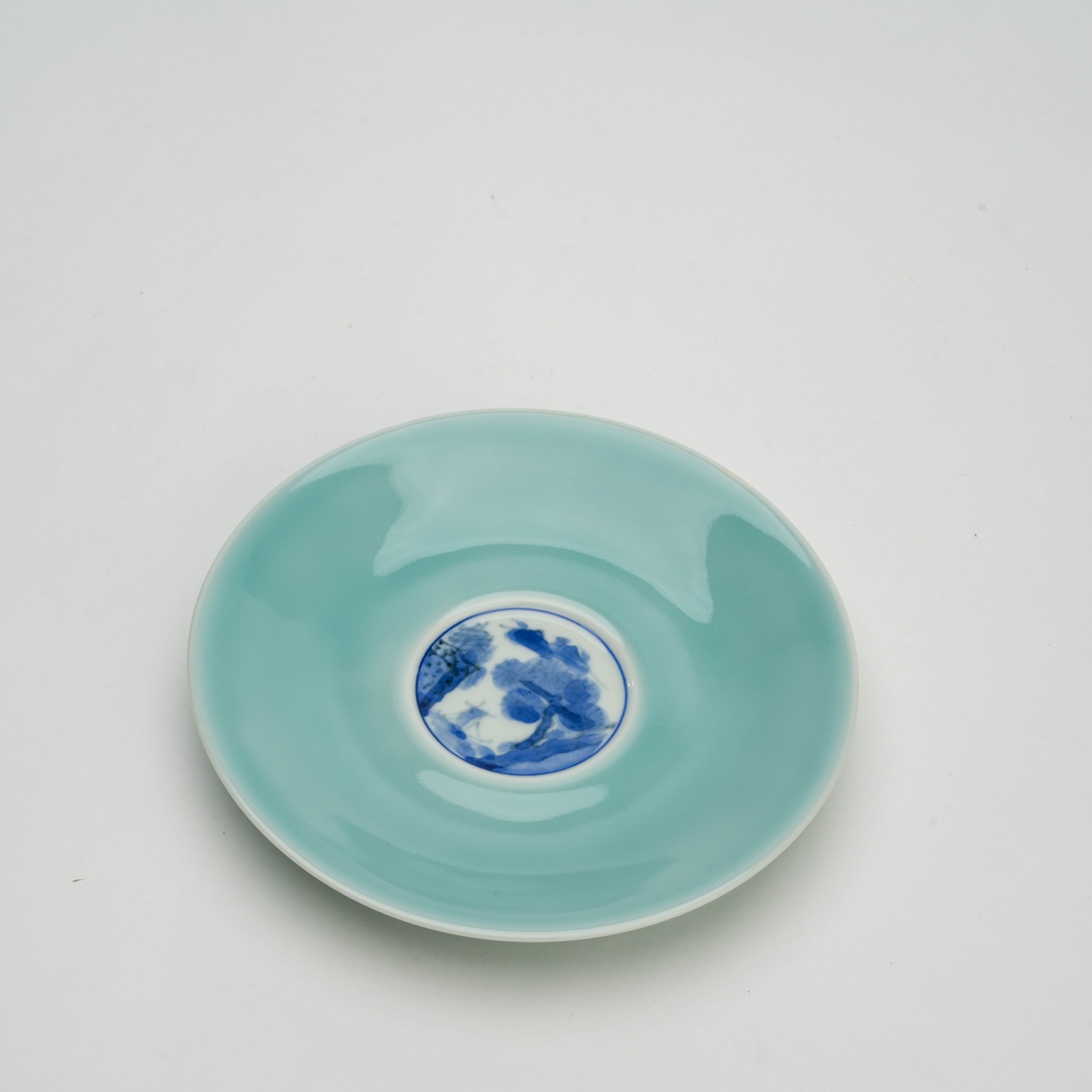 Arita Ware Celadon “Kari Sansui” Landscape Coffee Cup & Saucer