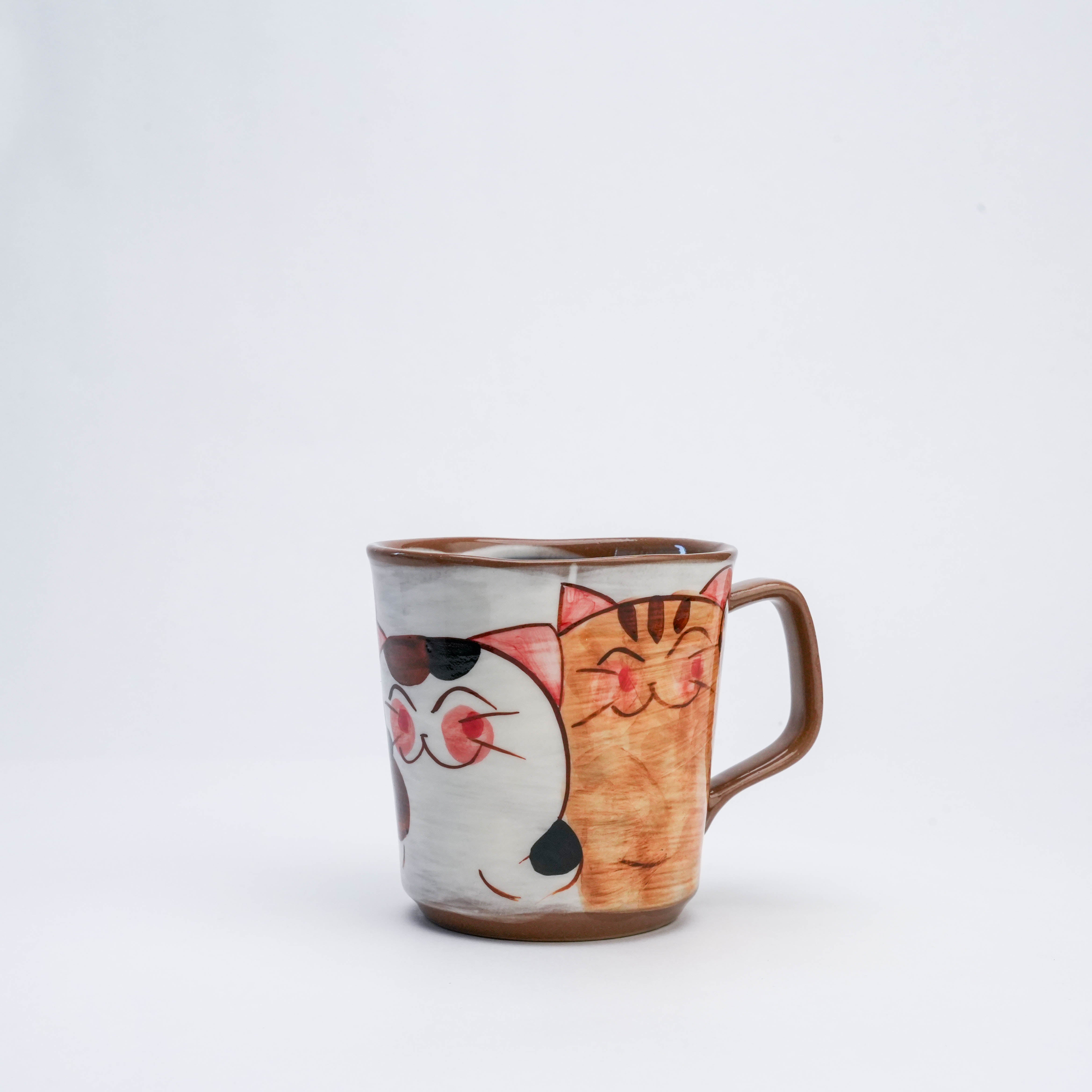 Hasami Ware Three Friendly Cat Handle Mug