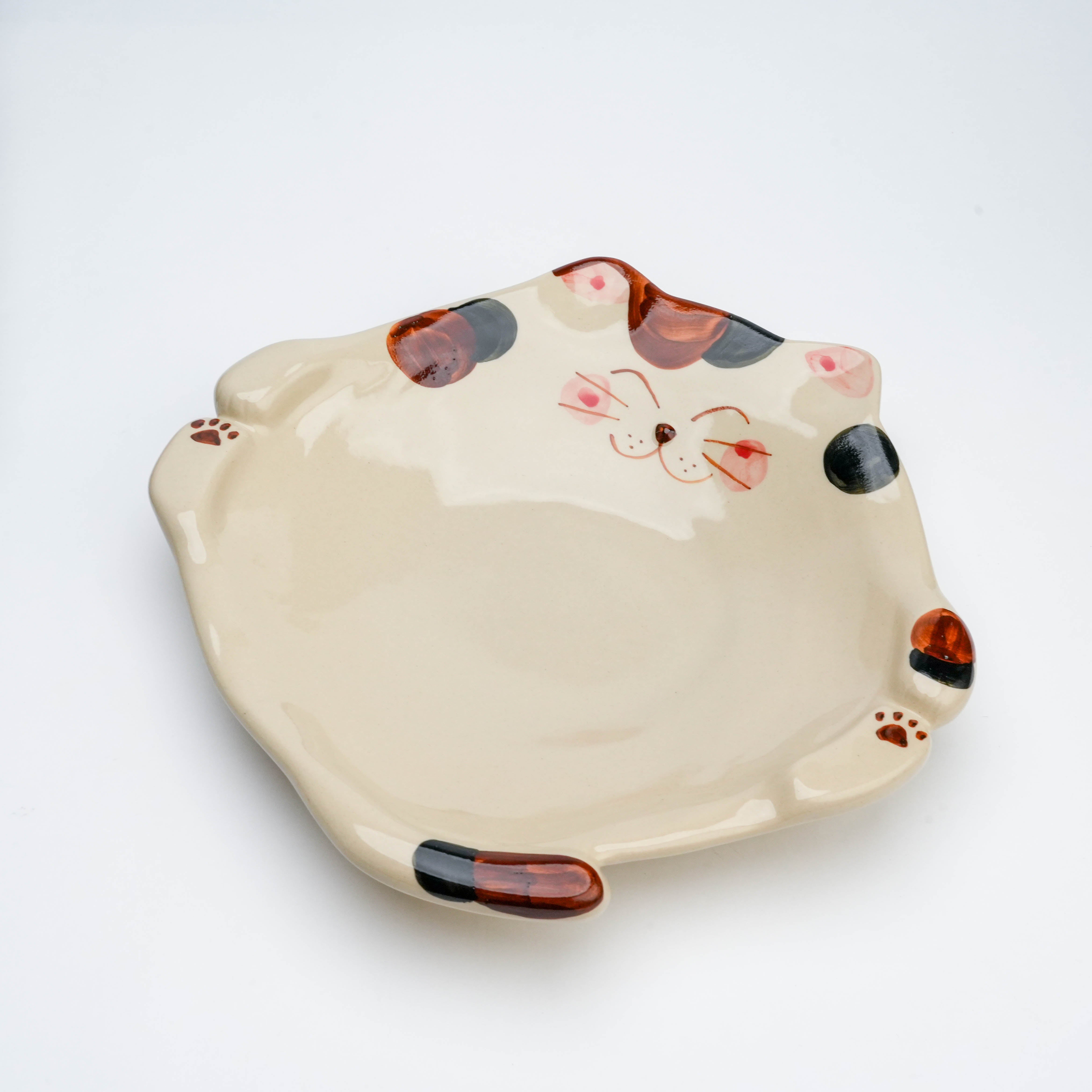 Hasami Ware Lucky Cat Plate - Calico