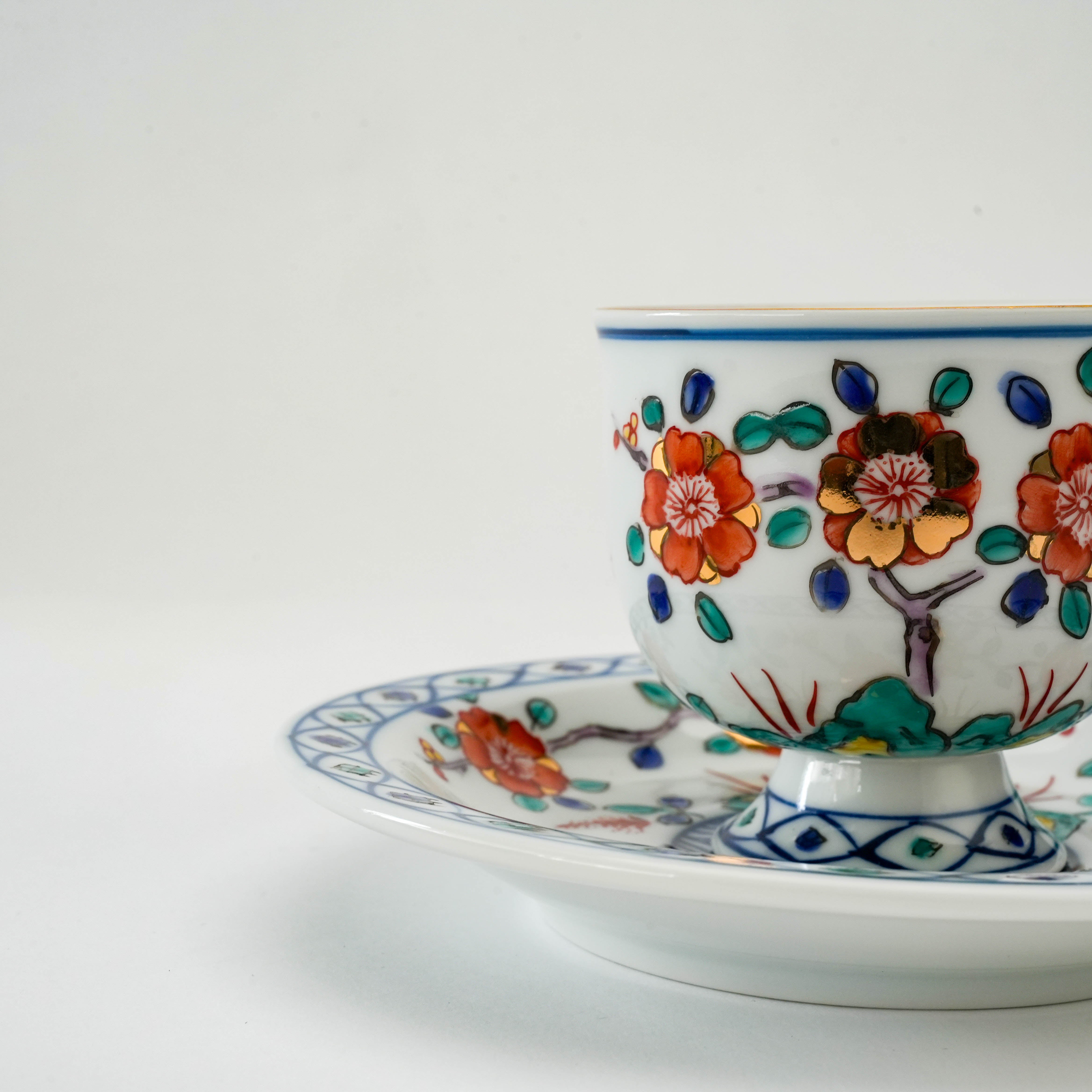 Arita Ware Plum Blossom Coffee Cup & Saucer – Hosen Kiln