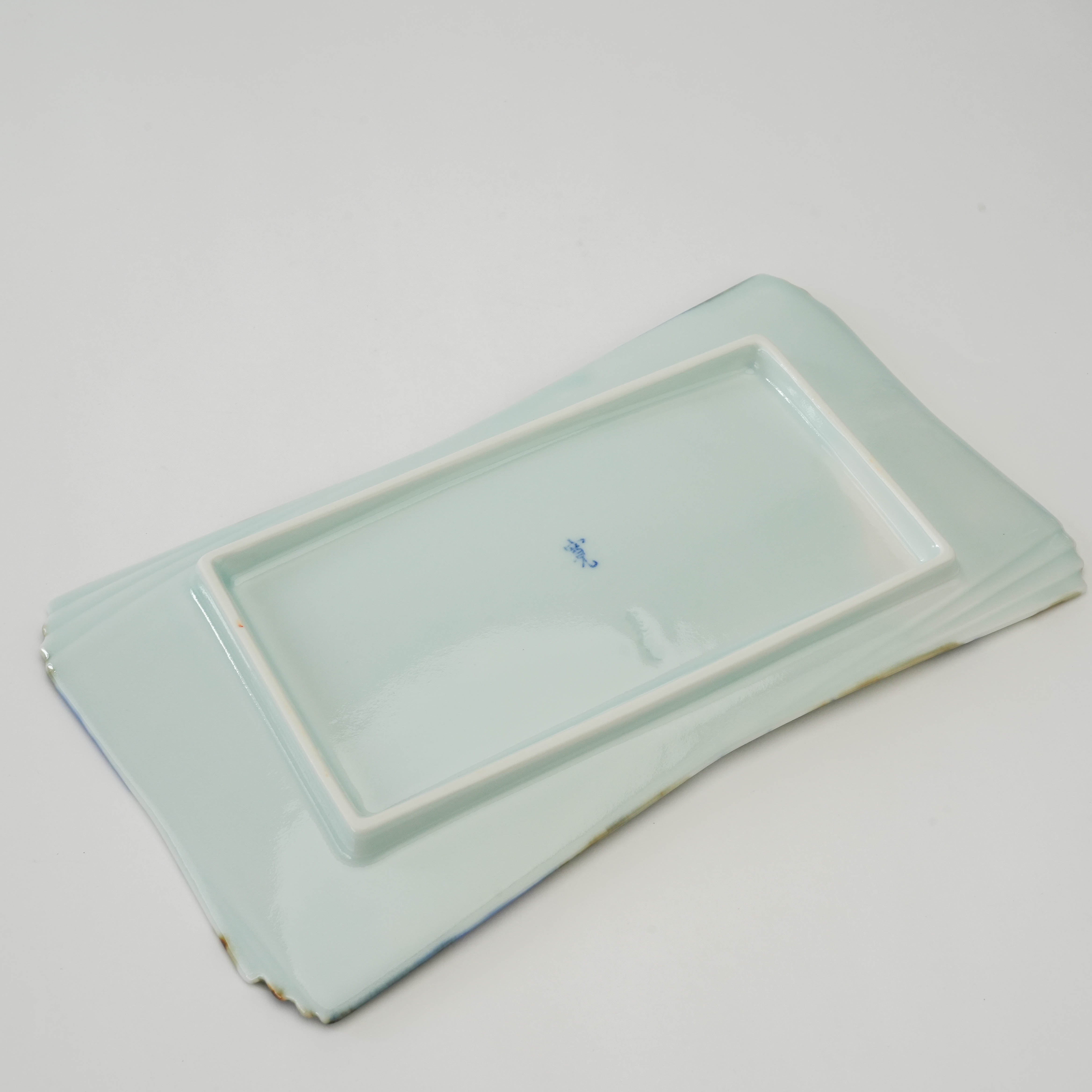 Arita Ware Floral Stream Long Rectangular Plate - Kanemon Kiln
