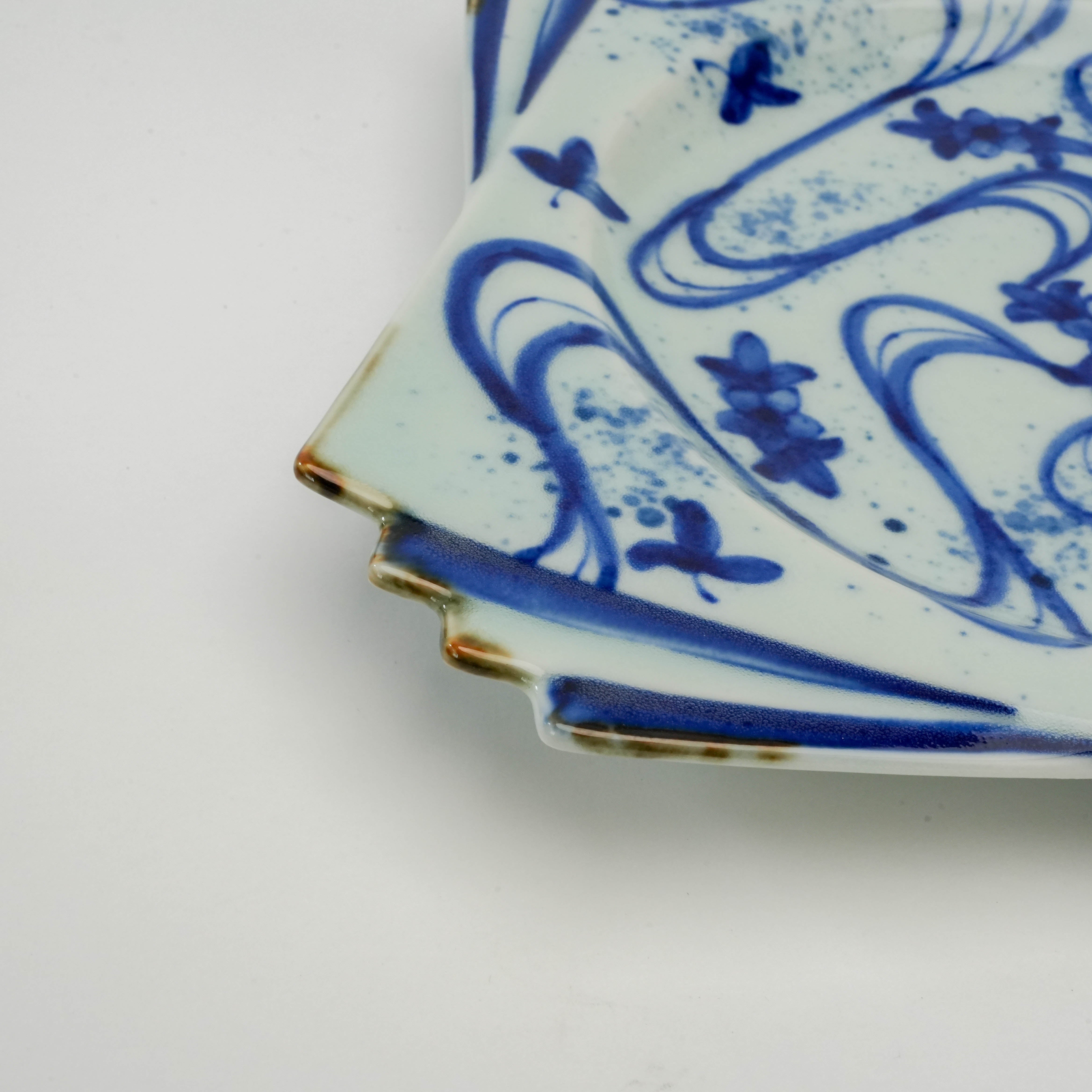 Arita Ware Floral Stream Square Plate - kanemon Kiln
