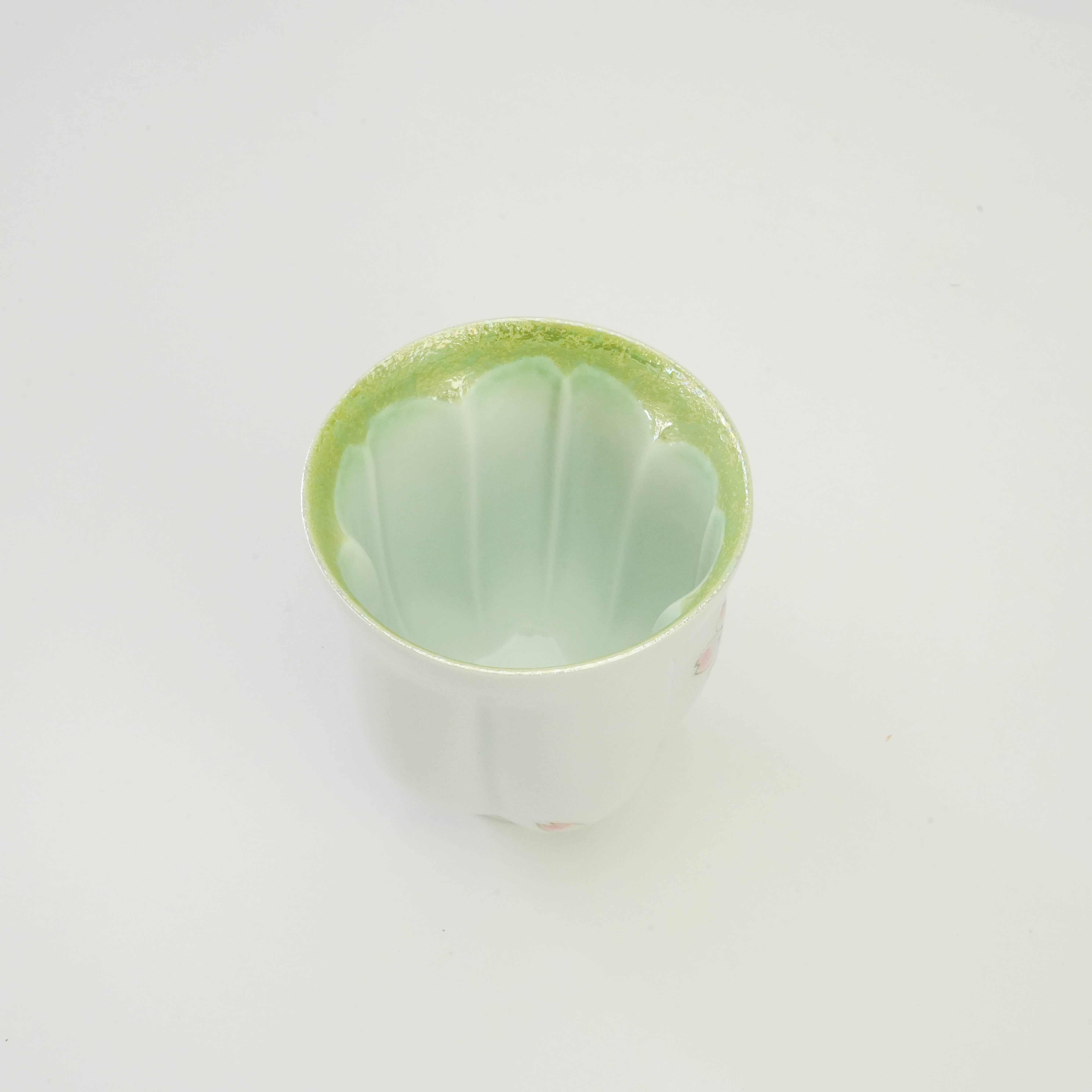 Arita Ware Maizakura Green Sakura Yunomi Tea Cup
