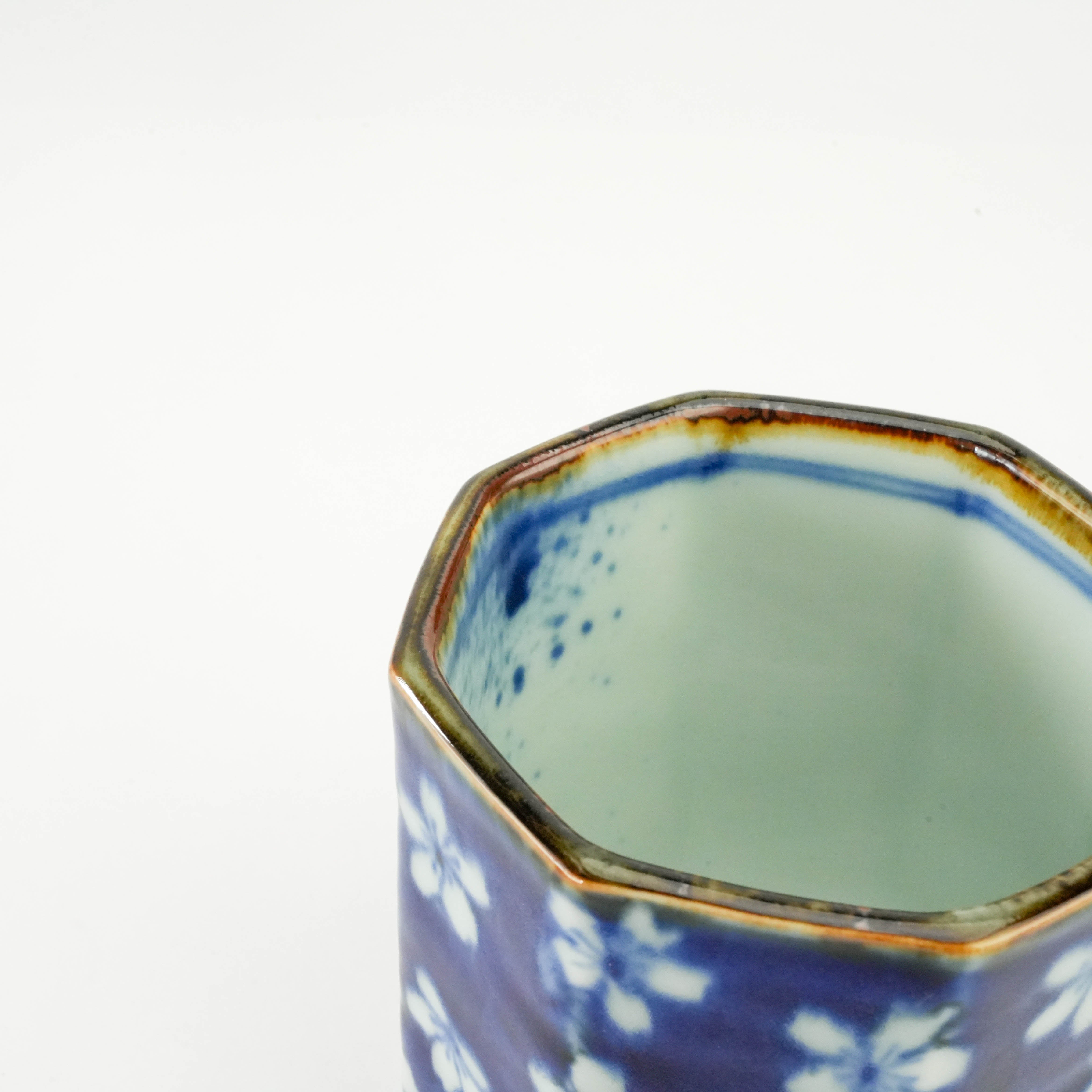 Arita Ware Sometsuke Indigo Sakura Mentori Yunomi Tea Cup
