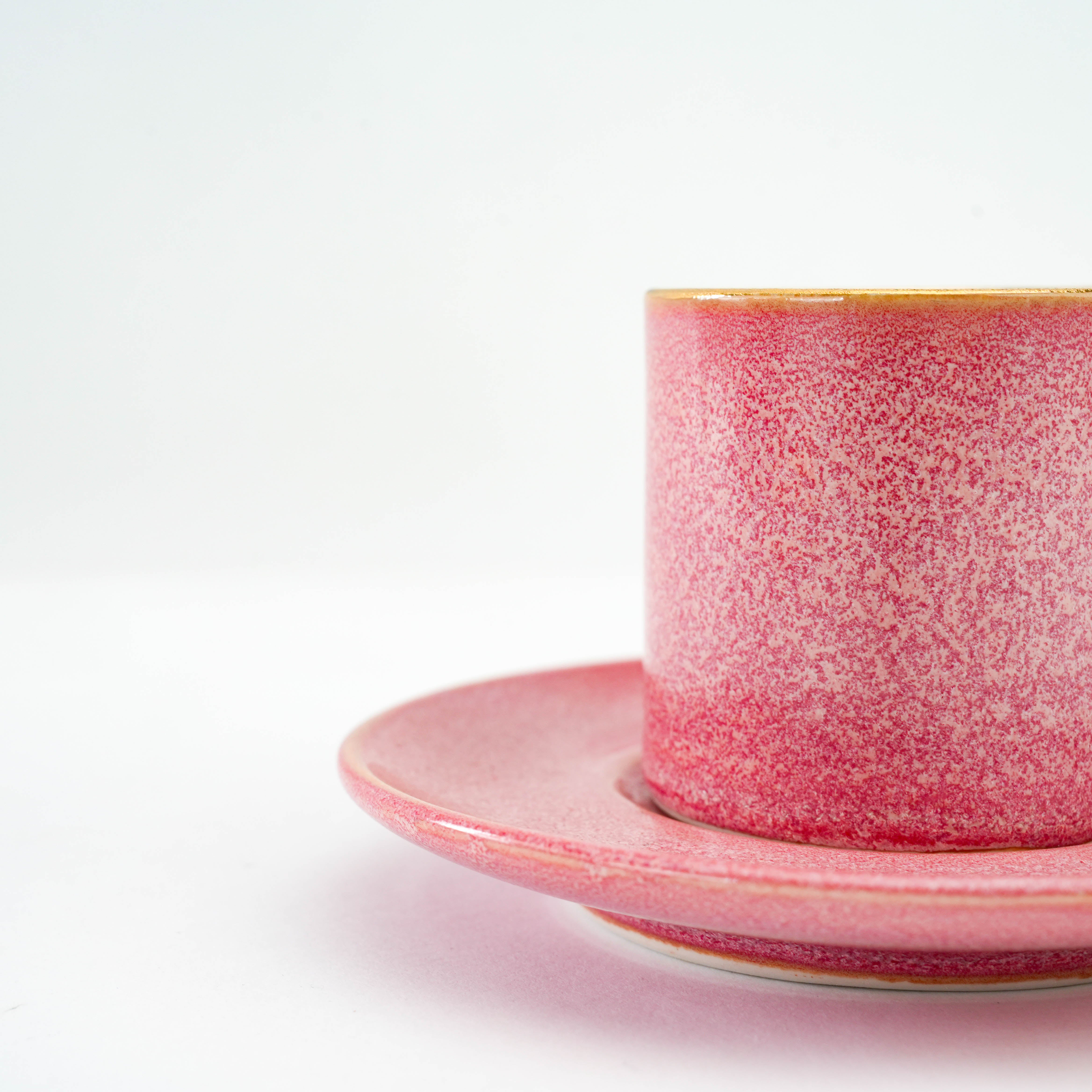 Arita Ware Crystal Glaze Pink Gold Espresso Cup & Saucer Set