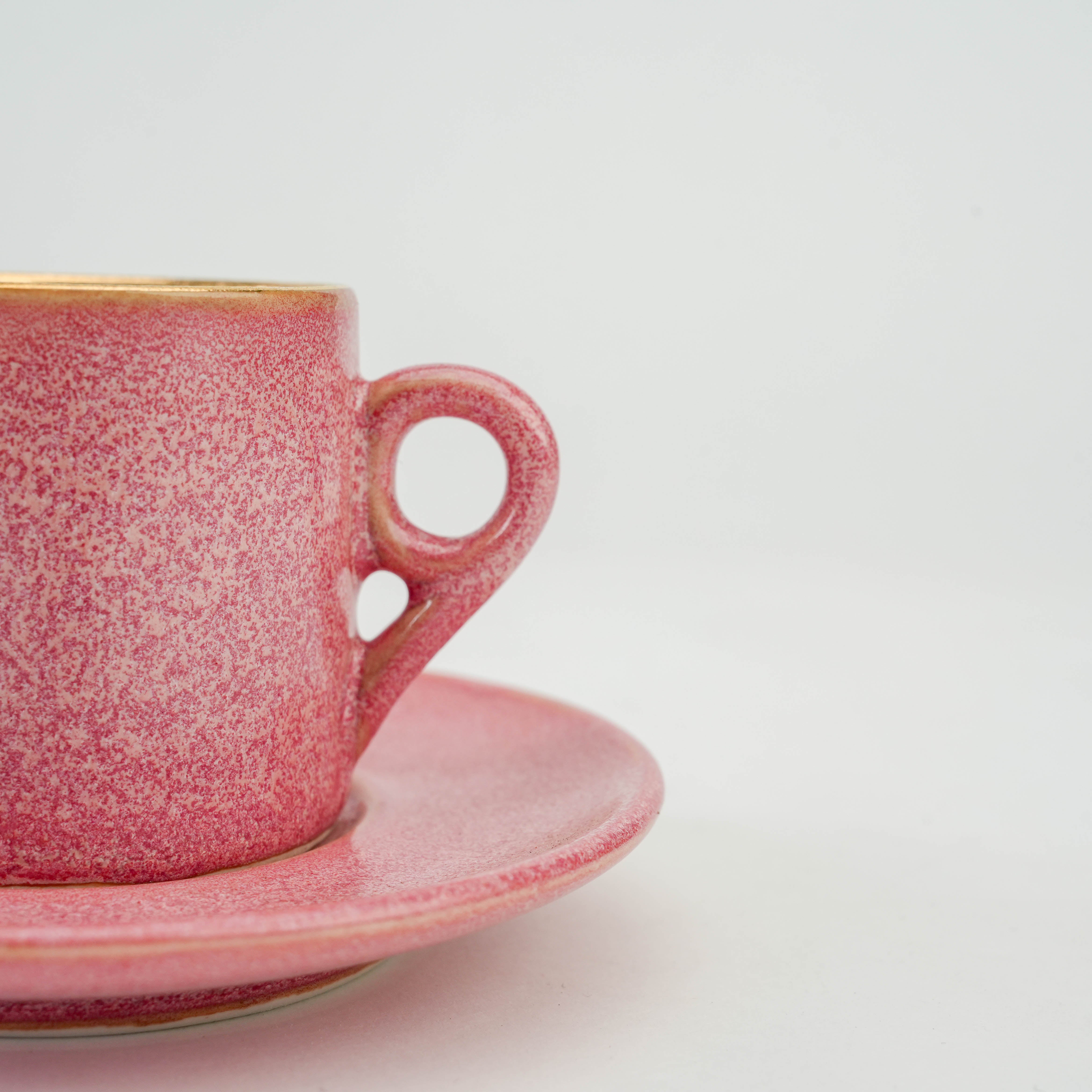 Arita Ware Crystal Glaze Pink Gold Espresso Cup & Saucer Set