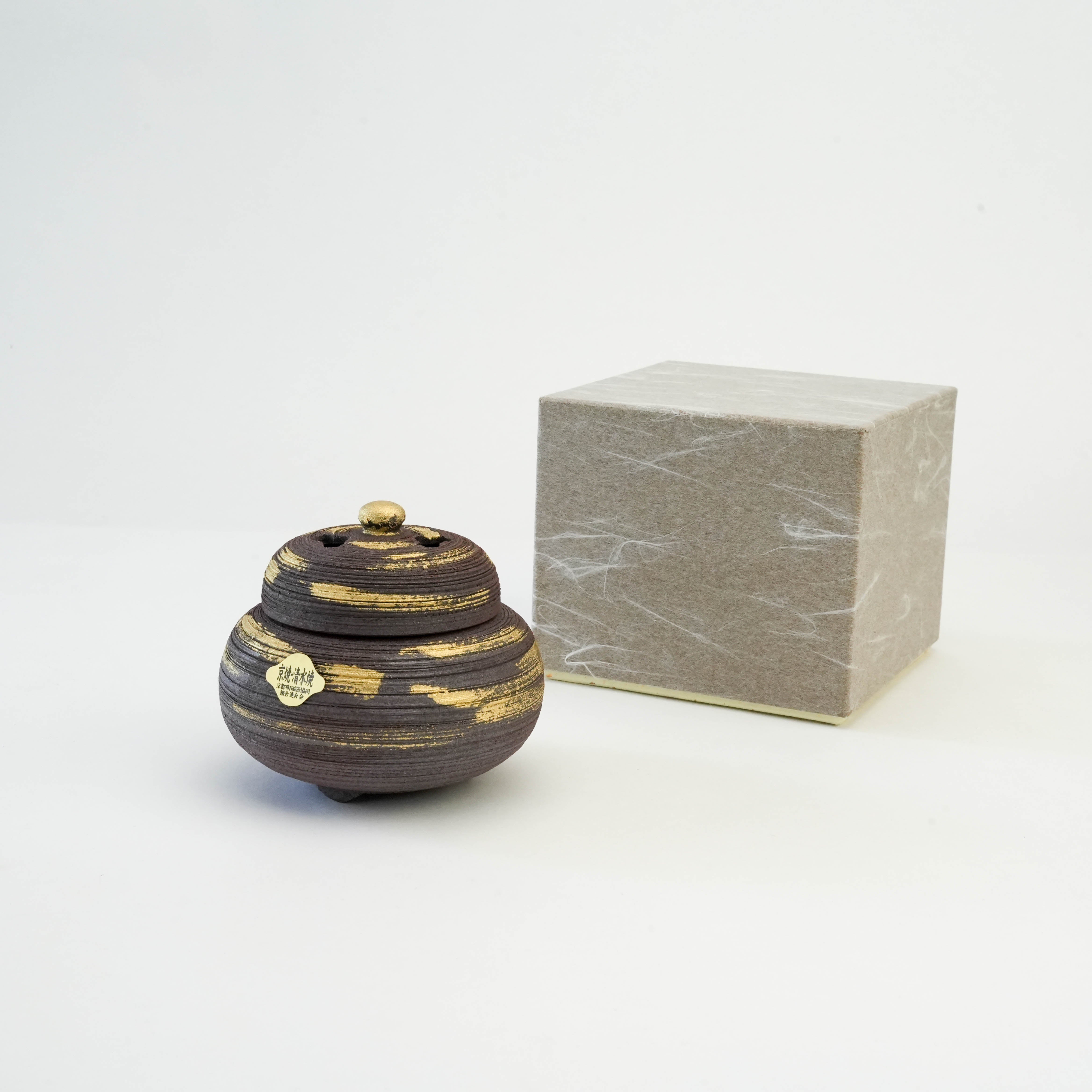 Shoyeido Incense Censer - Nanban Style displayed with its elegant packaging box, ideal for gifting or home decor.