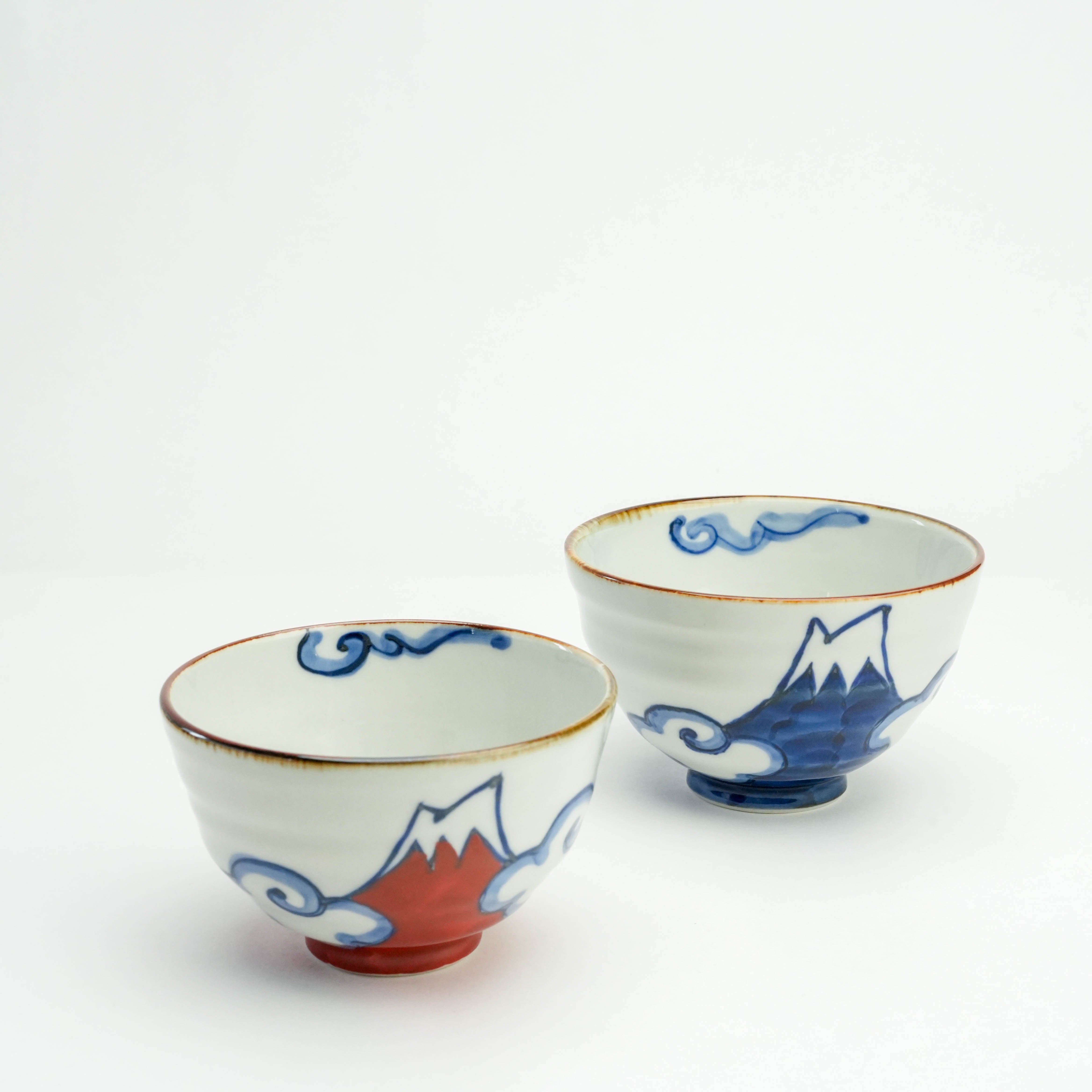 Hasami Ware Shohogama Hand Painted Mt. Fuji Bowl