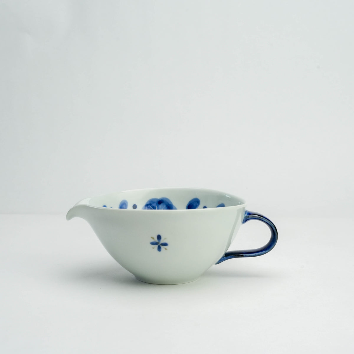 Arita Ware Koyogama Blue Floral Katakuchi Pouring Bowl