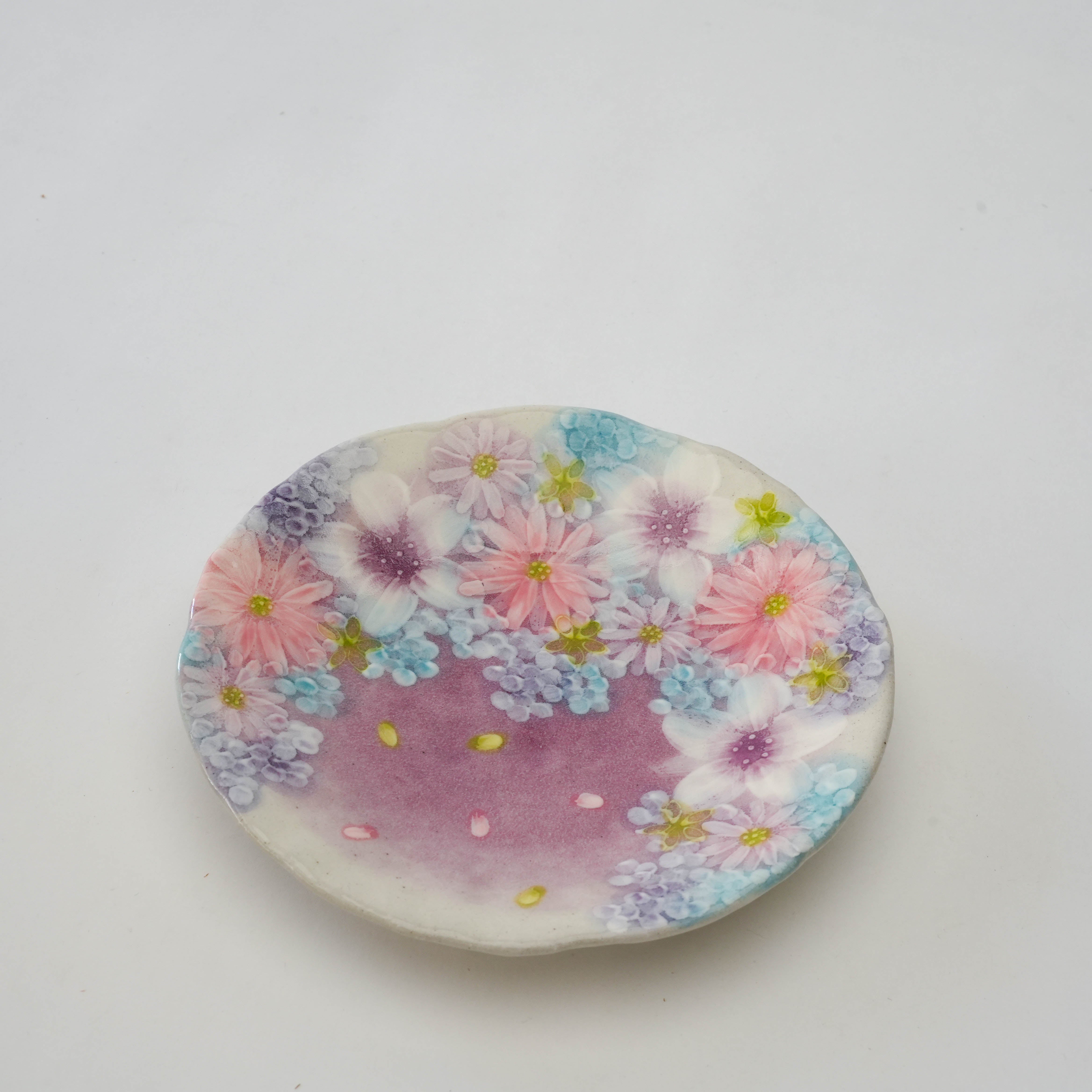 Seto Ware Shikisai Floral Coffee Cup & Saucer