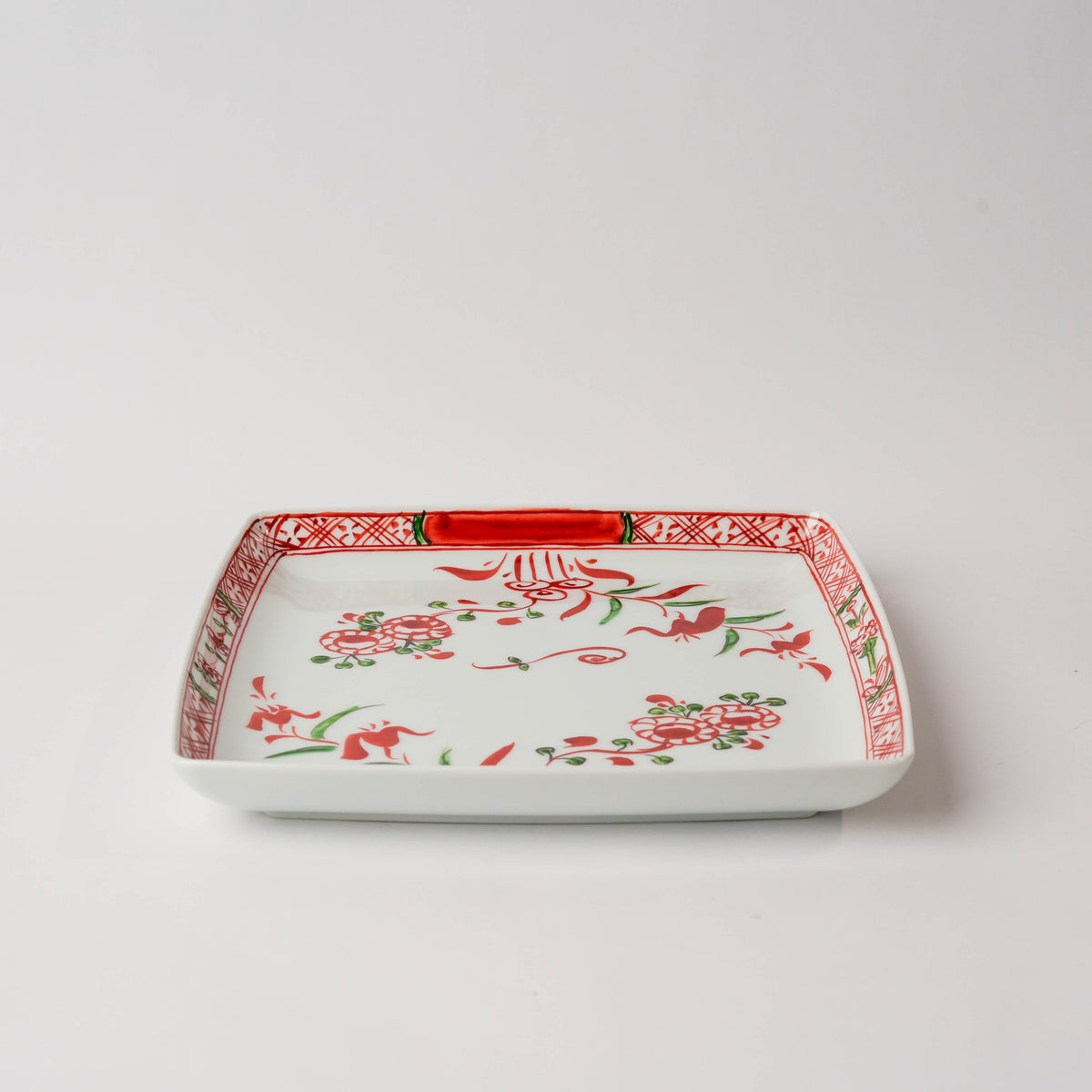 Arita Ware Yozan Kiln Gosu Akae Square Plate – 21cm