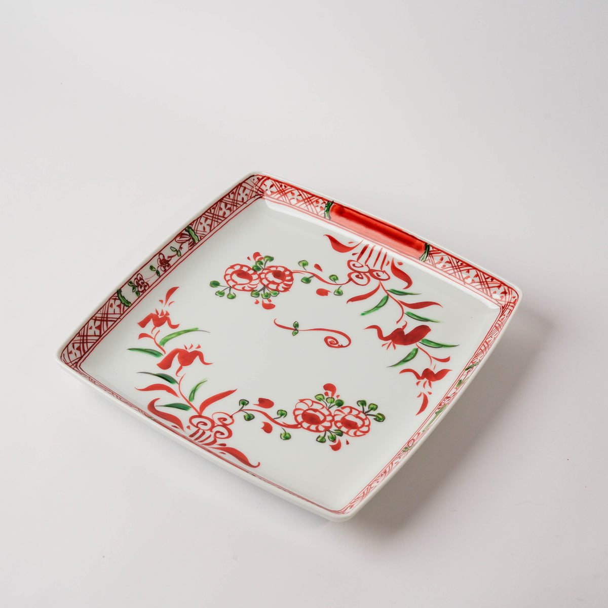 Arita Ware Yozan Kiln Gosu Akae Square Plate – 21cm