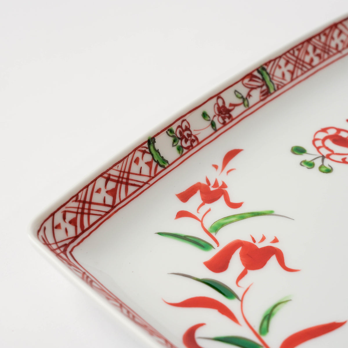 Arita Ware Yozan Kiln Gosu Akae Square Plate – 21cm
