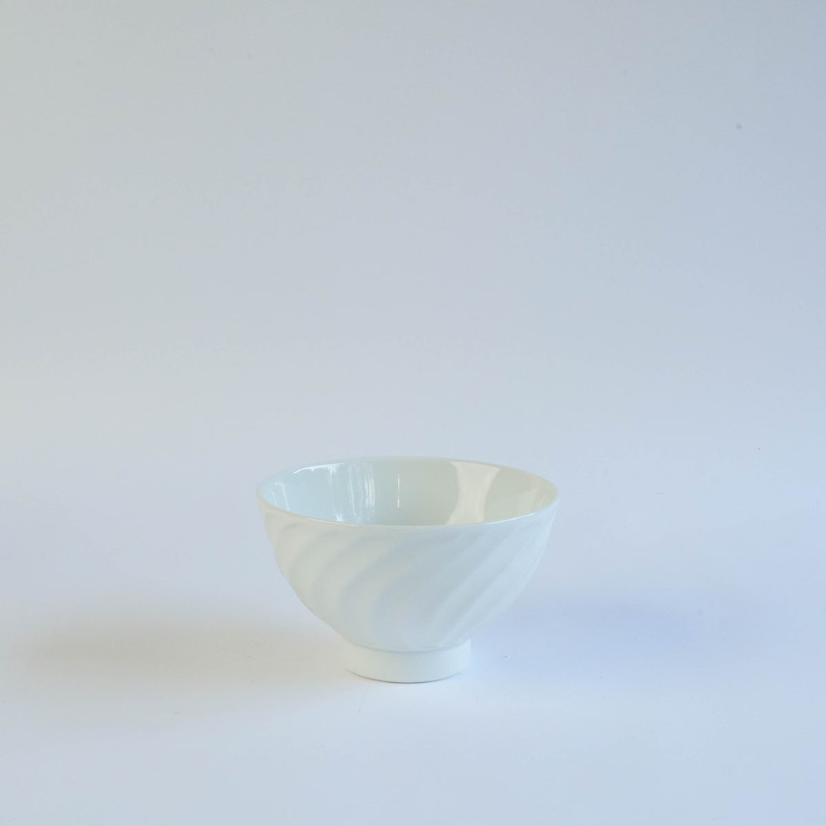 Hasami Ware Isshin Kiln Hand-Carved White Porcelain Rice Bowl
