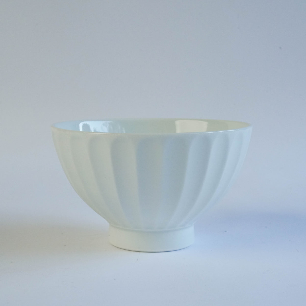 Hasami Ware Isshin Kiln Hand-Carved White Porcelain Rice Bowl