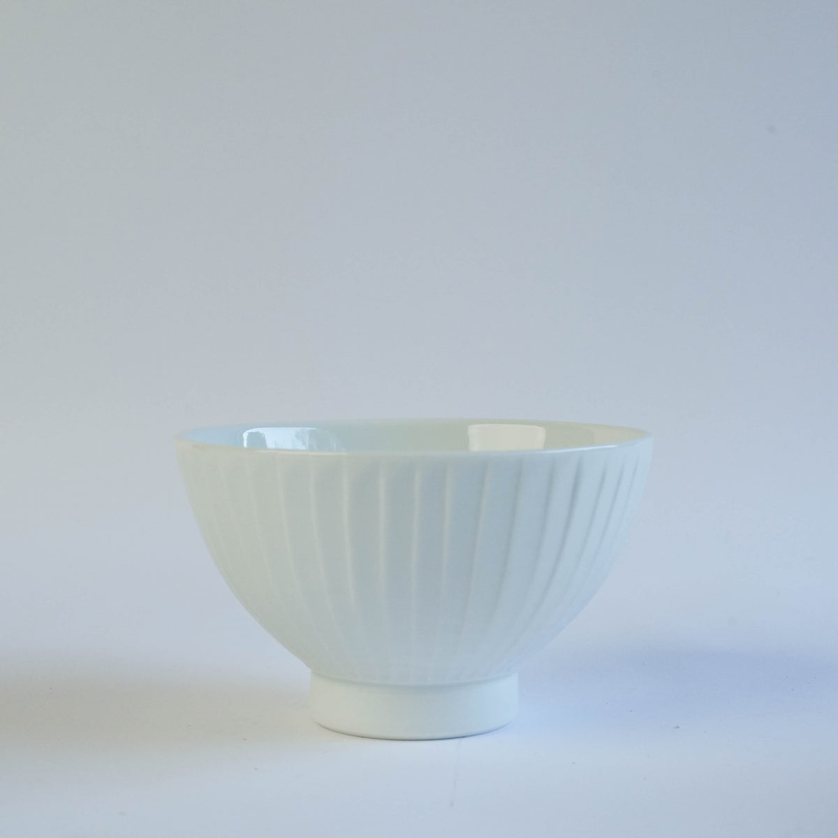 Hasami Ware Isshin Kiln Hand-Carved White Porcelain Rice Bowl