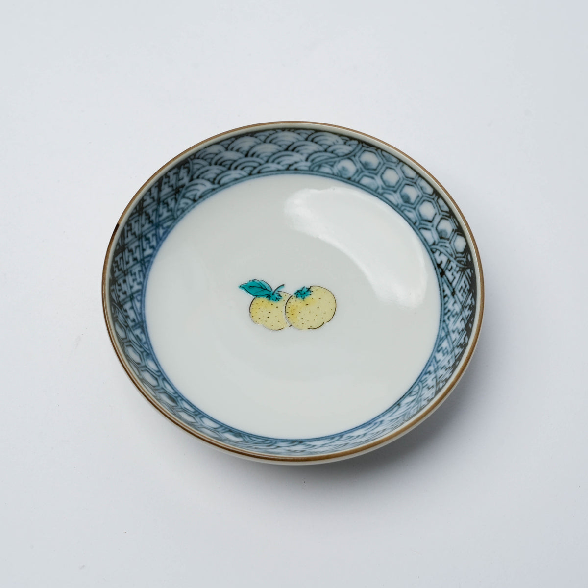 Kutani Ware Blue Rim Fruit Small Plate Set of 5