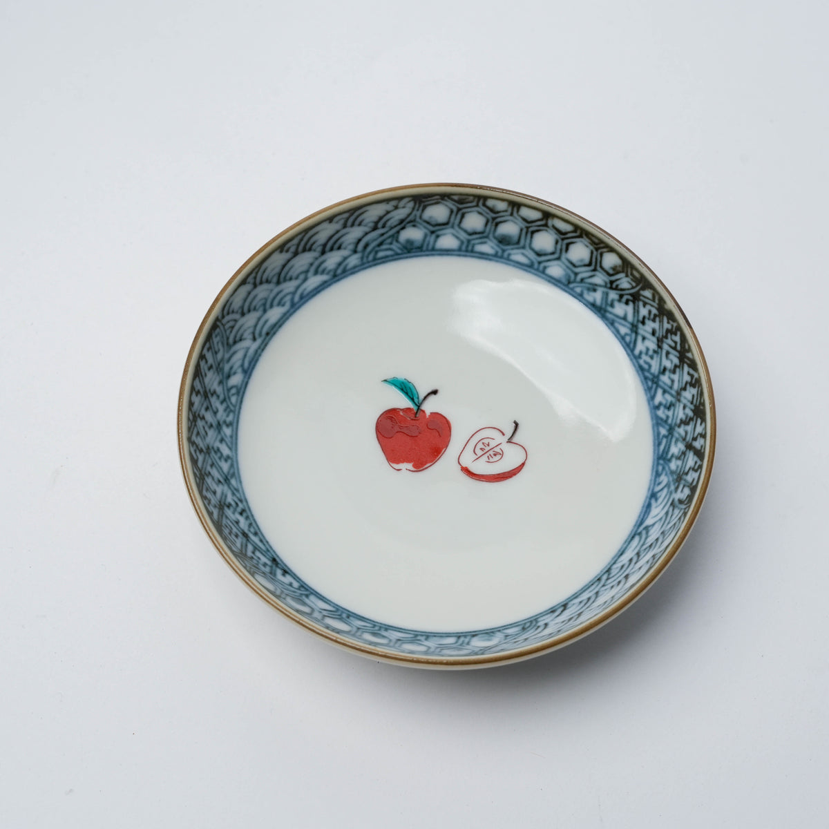 Kutani Ware Blue Rim Fruit Small Plate Set of 5
