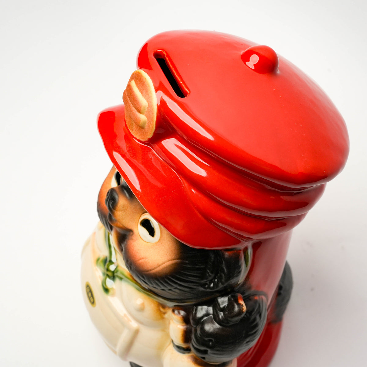 Shigaraki Ware Red Postman Lucky Tanuki Raccoon Dog Ornament