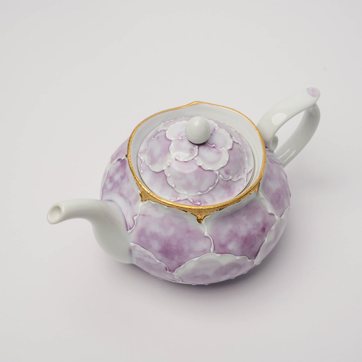 Arita Ware Bunzan Kiln Peony Teapot – Purple & Gold