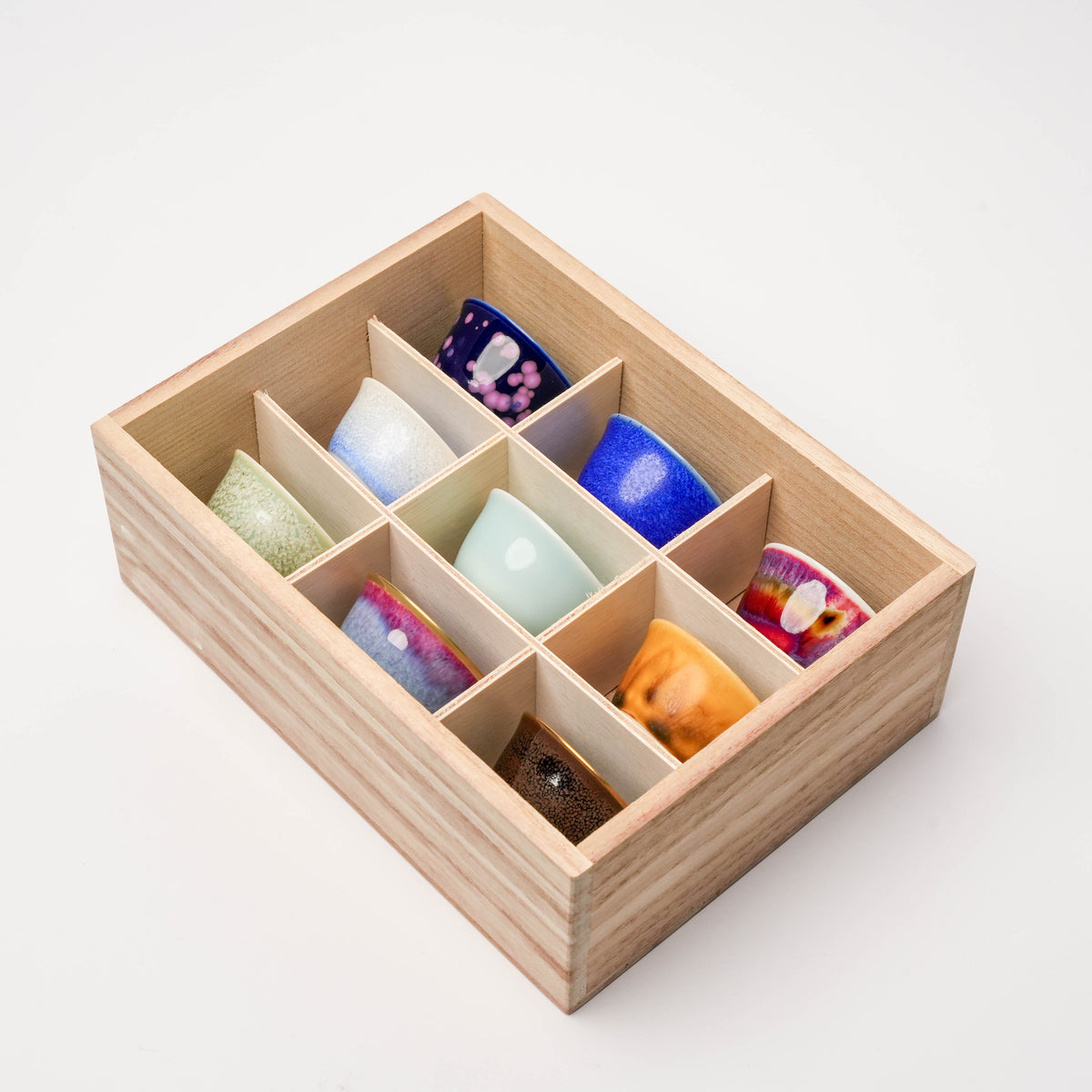 Arita Ware Shinemon Kiln Nine Glazes Sake Cup Collection – Set of 9
